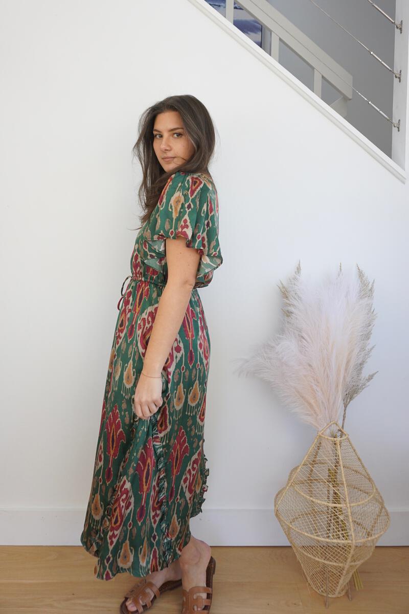Carter Midi Dress - Vert Ikat