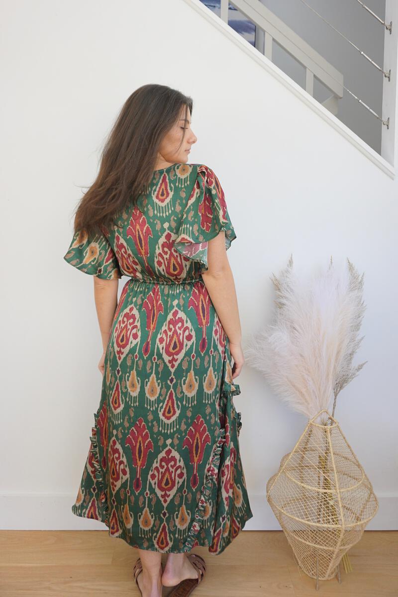 Carter Midi Dress - Vert Ikat