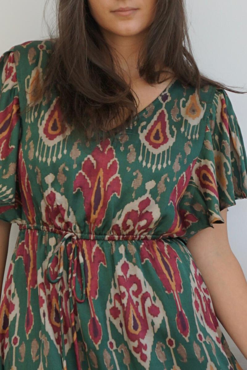 Carter Midi Dress - Vert Ikat