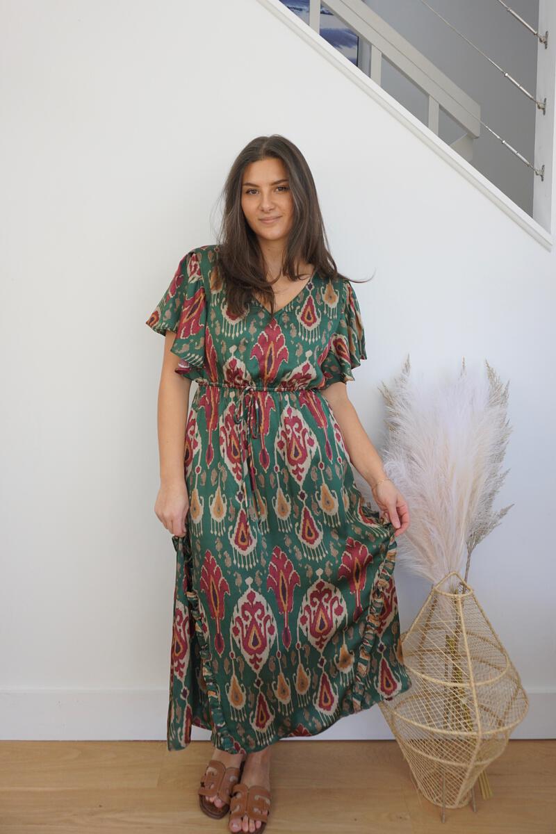 Carter Midi Dress - Vert Ikat