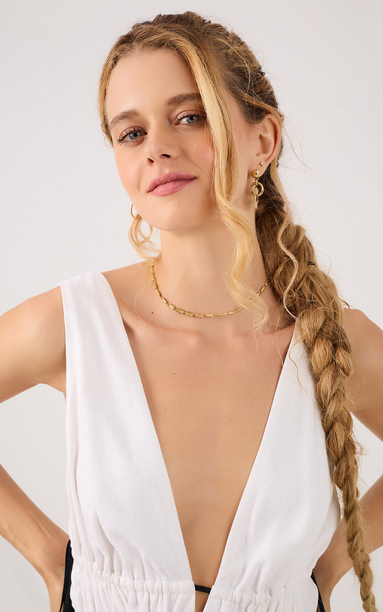 Iara Embroidered Maxi Dress - Off White