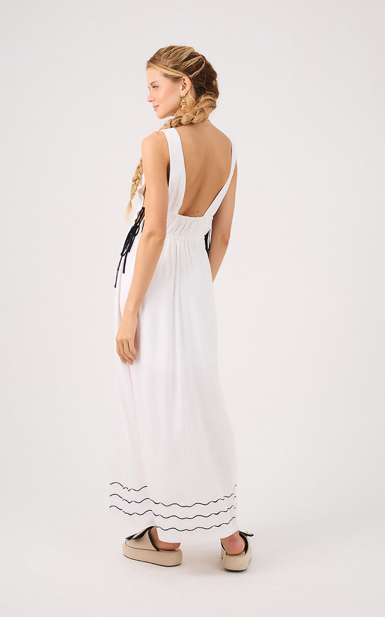 Iara Embroidered Maxi Dress - Off White