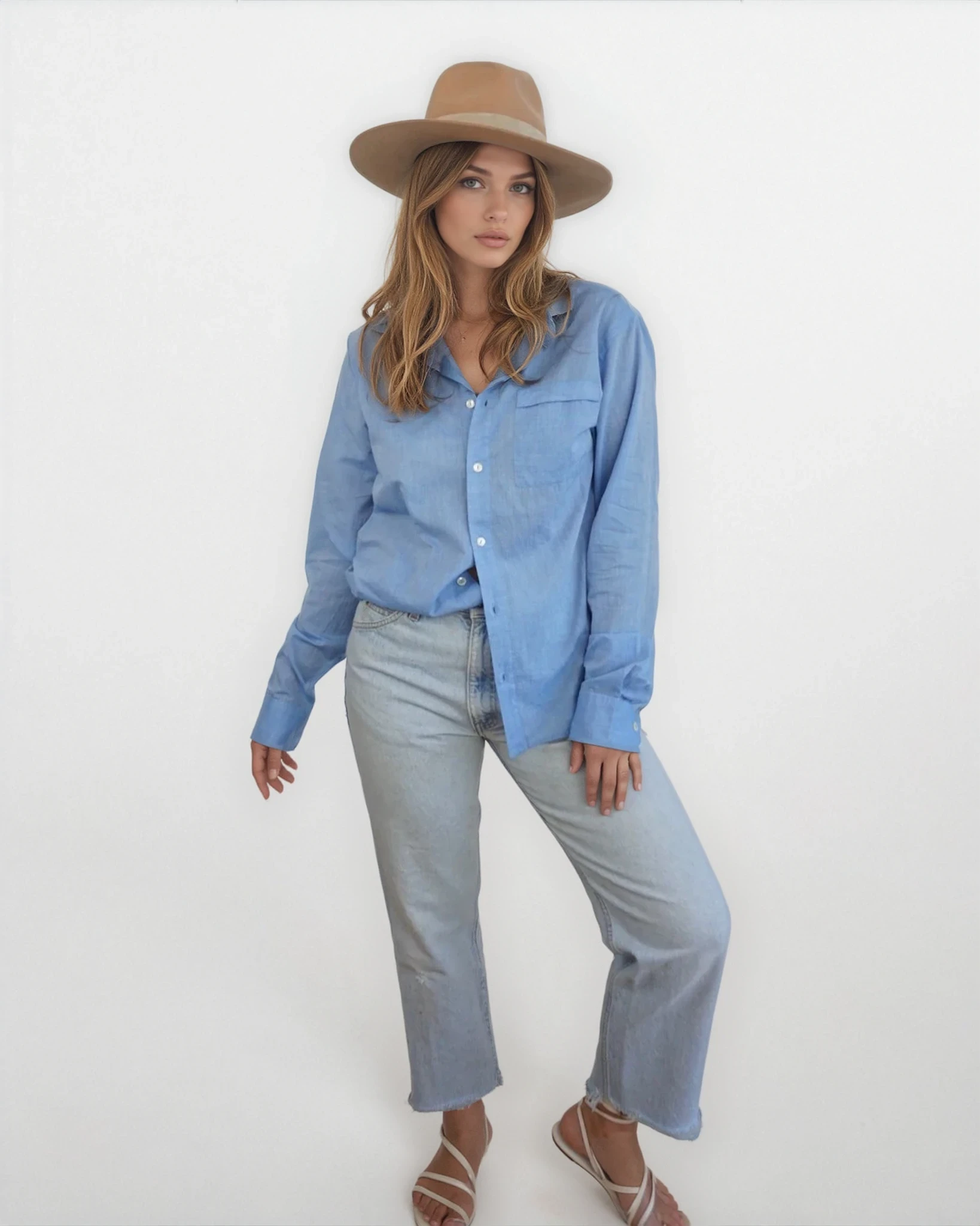 Jupiter Button Down - Denim Blue