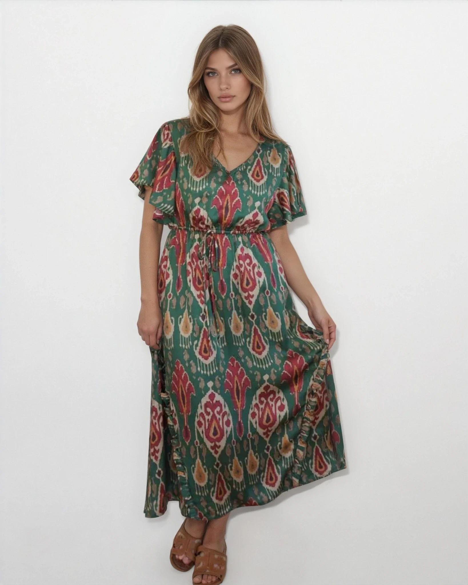 Carter Midi Dress - Vert Ikat