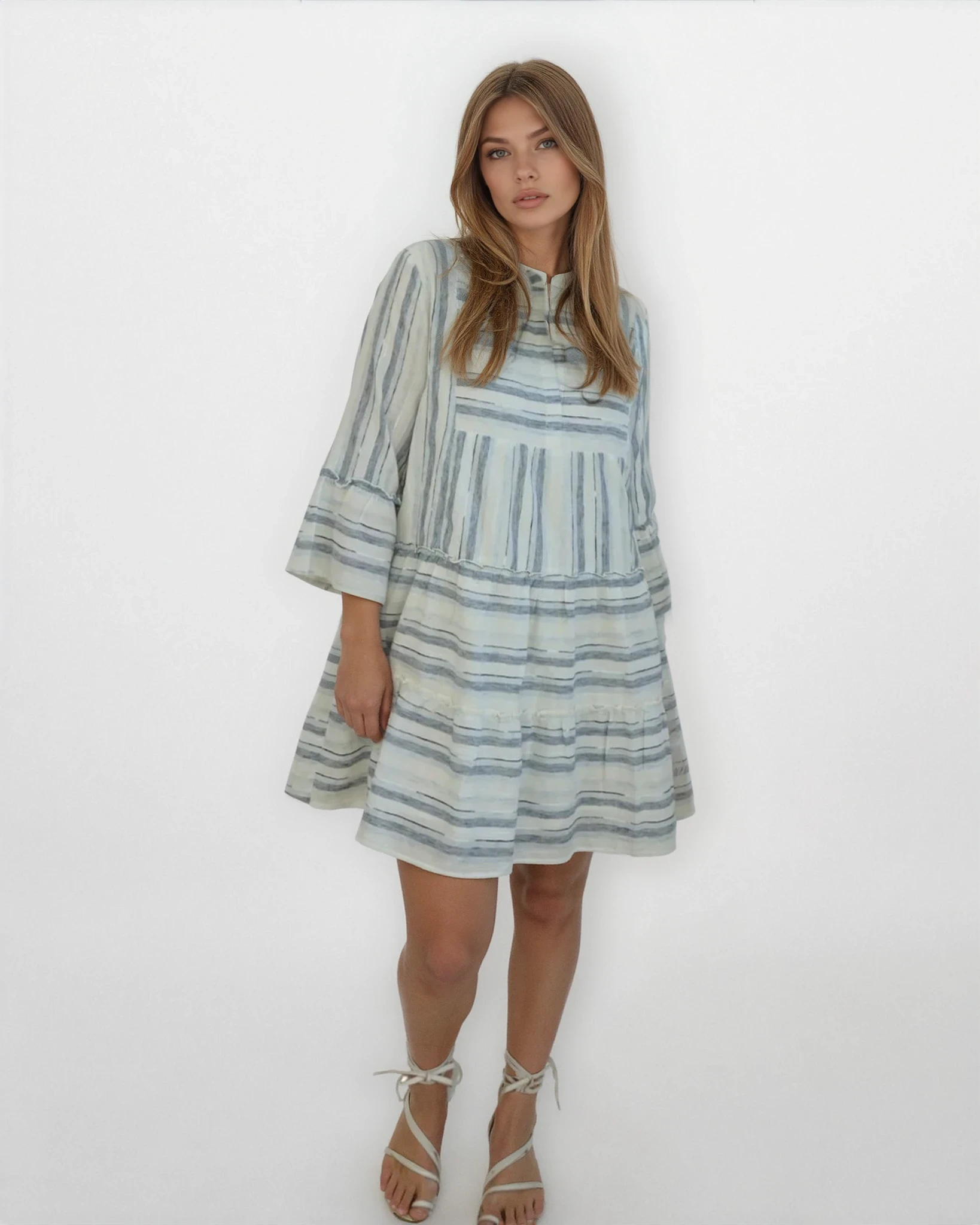 Dylan Mini Dress in BLU WVN STR