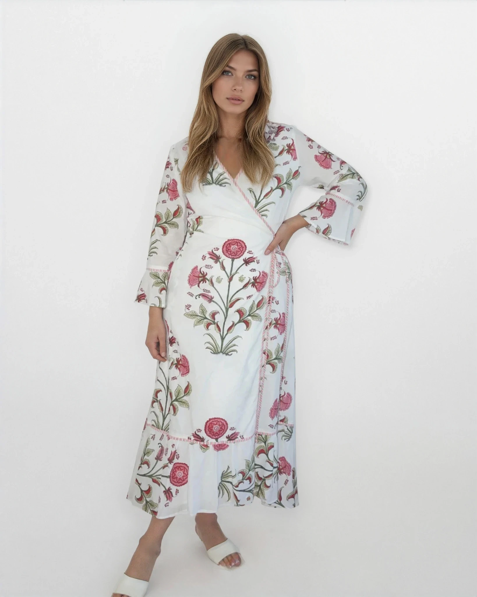 Rhode Wrap Dress in Red Vine