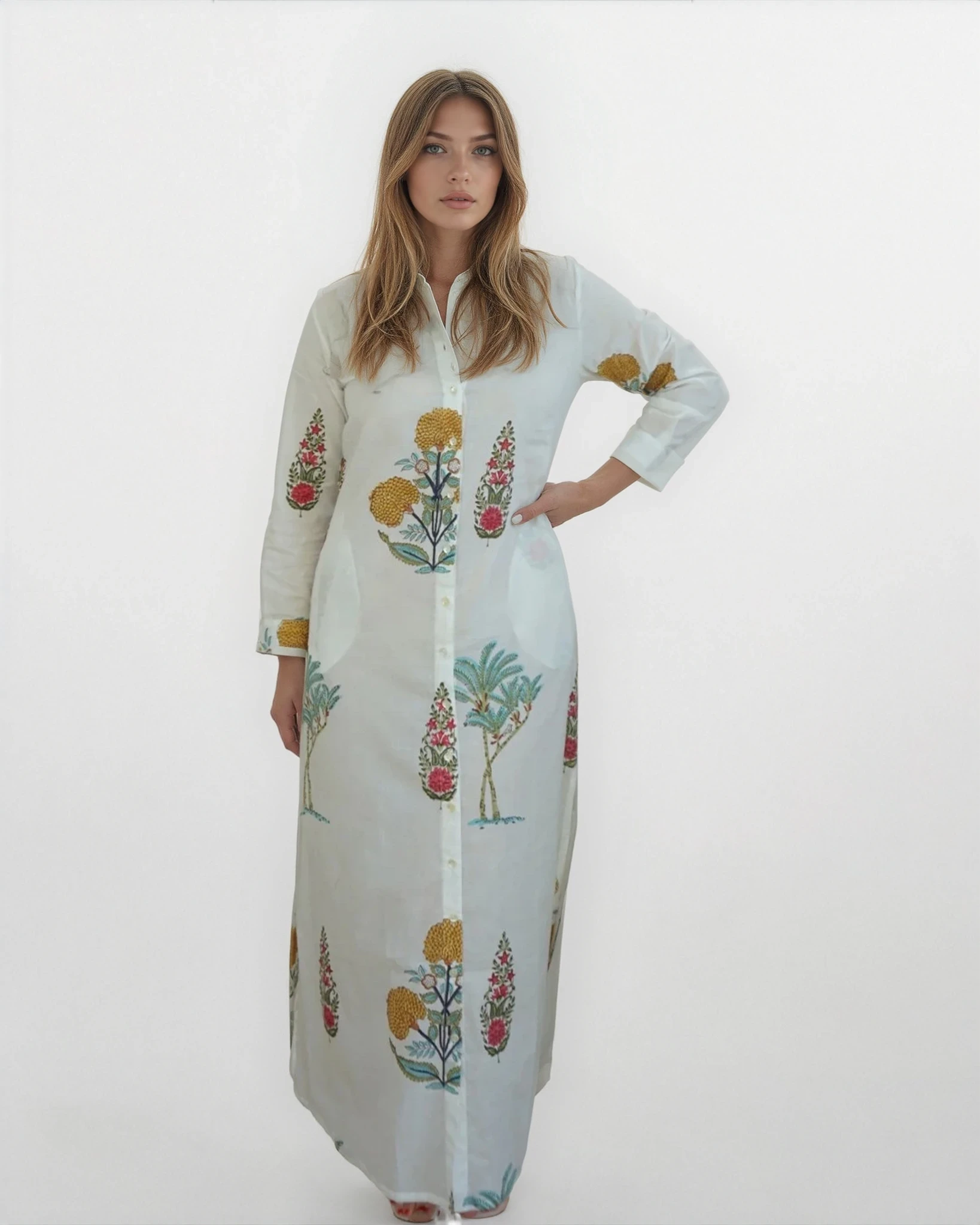 Caspian Shirt Dress - Kabir Floral