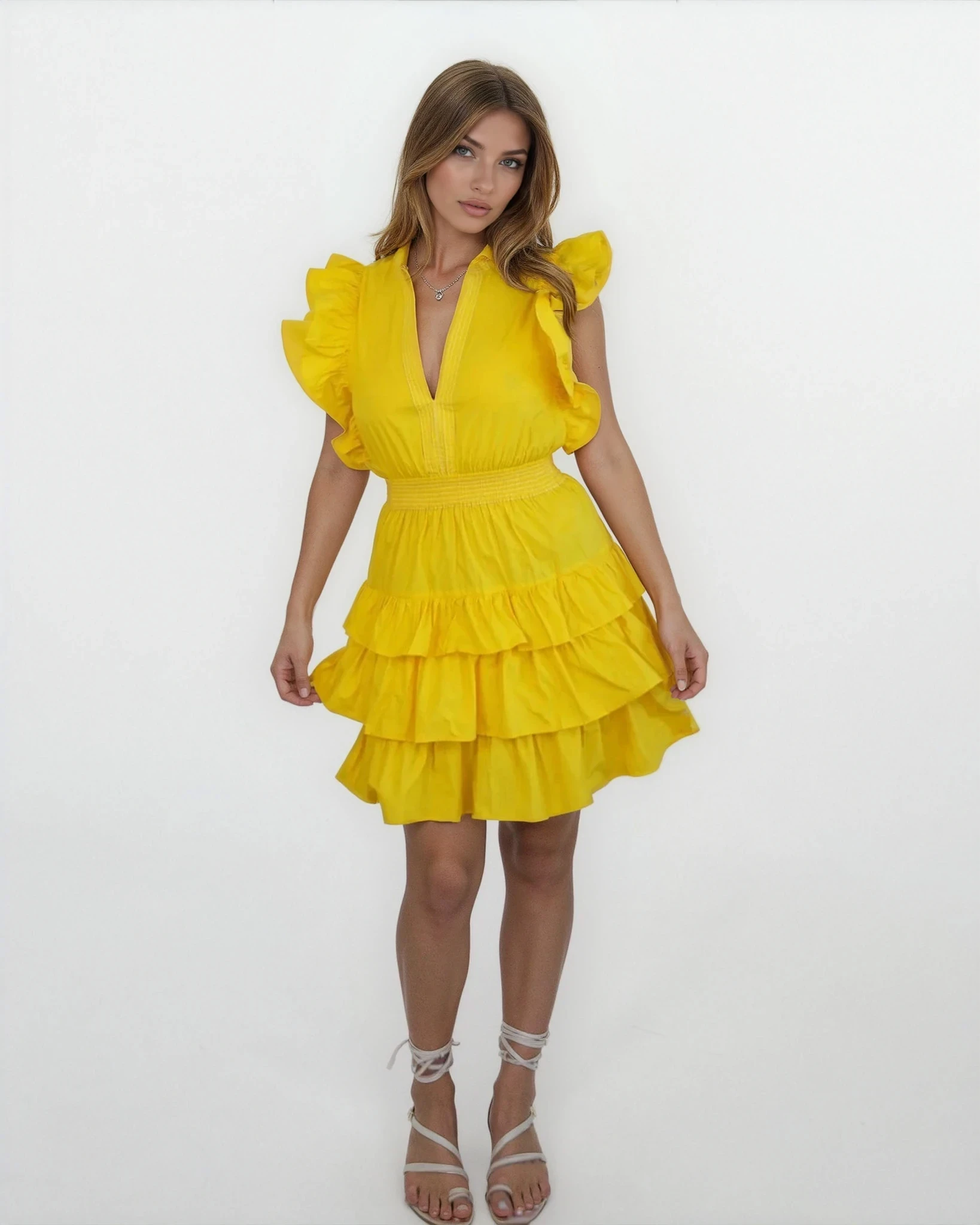 Penny Tier Dress - Yellow