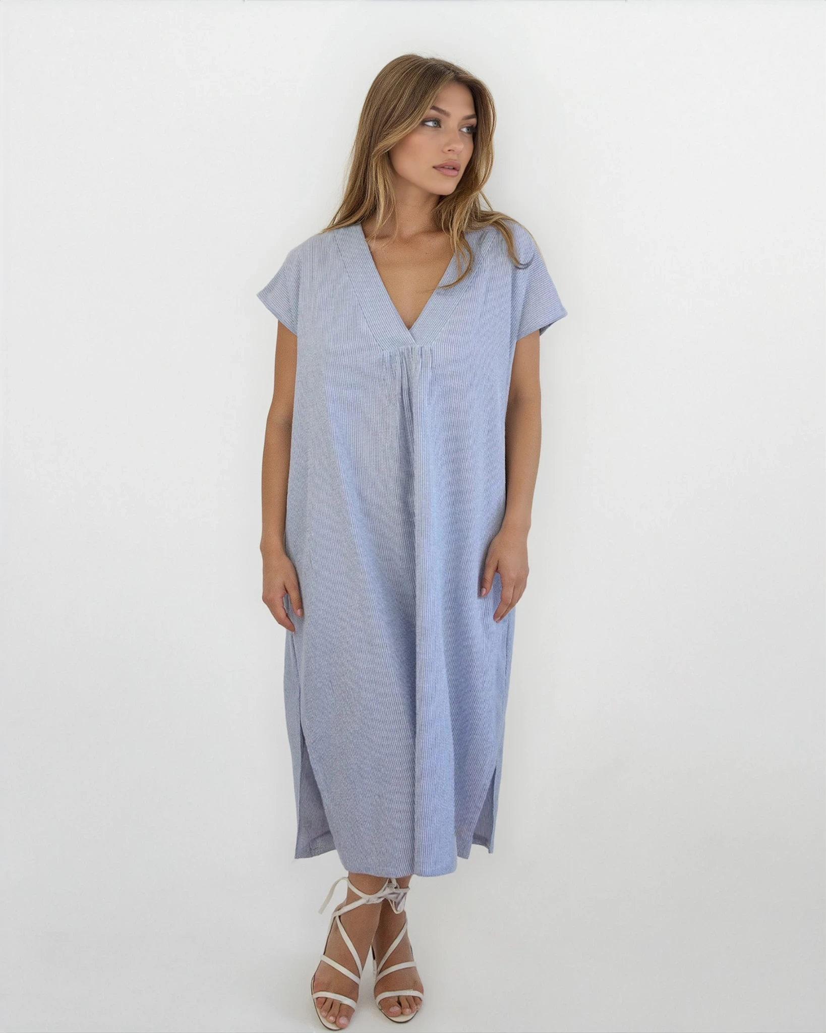 Calla Midi Dress - Seersucker