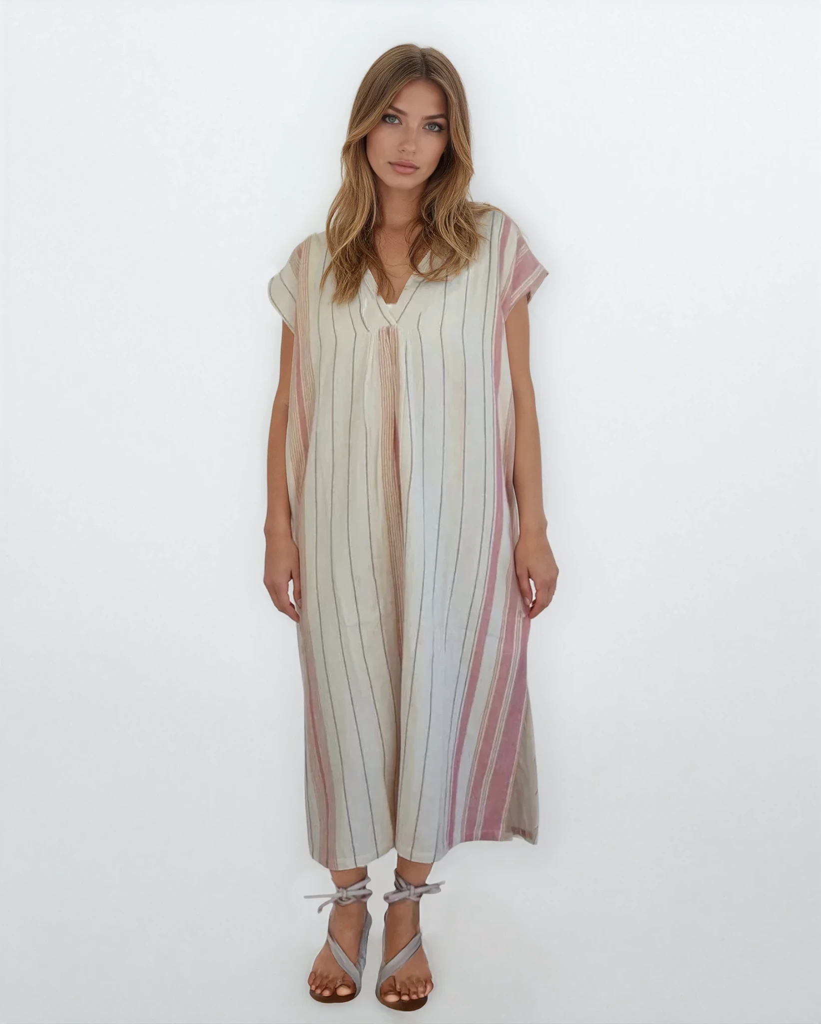 Calla Midi Dress - Citrus Stripe