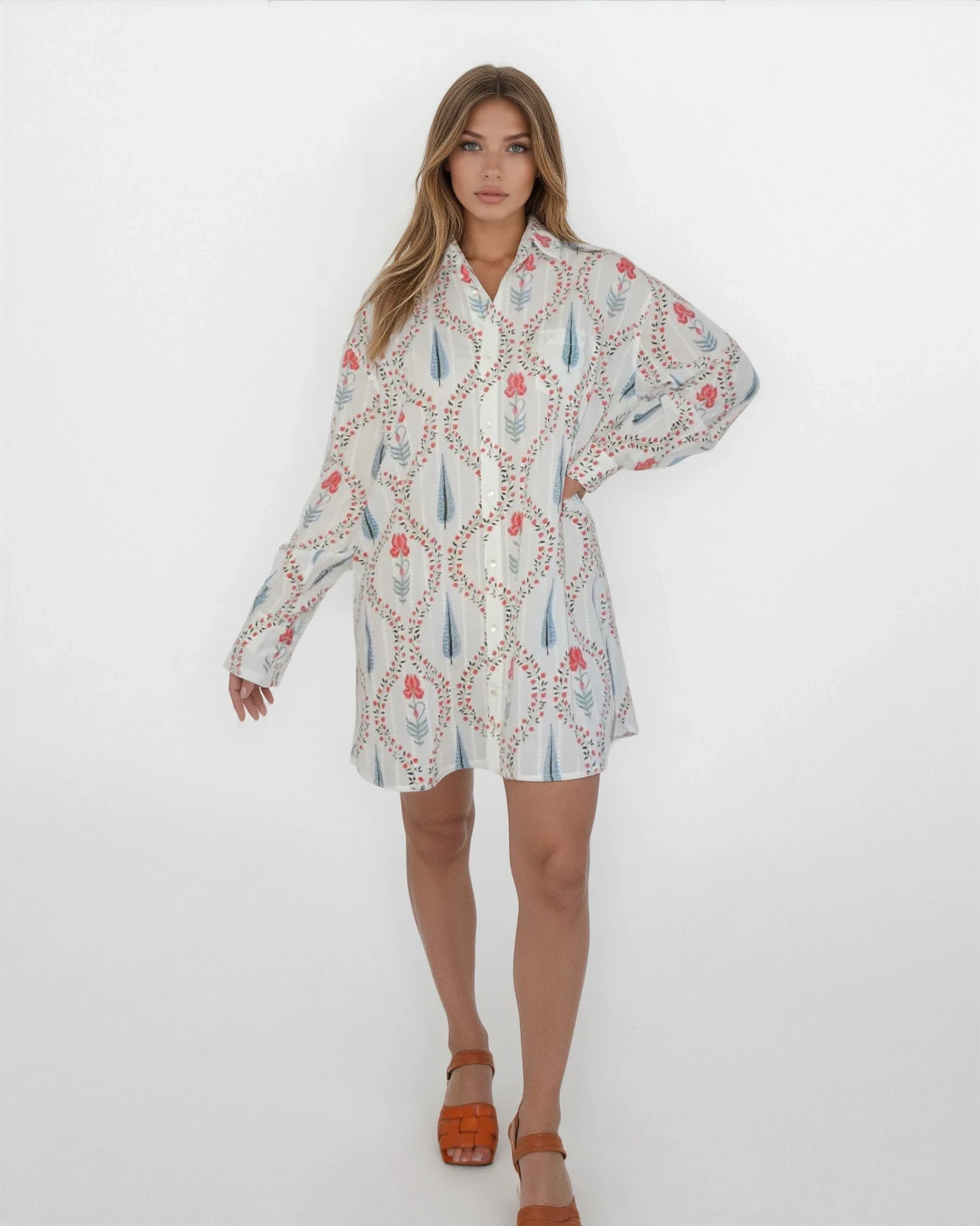 Clove Shirt Dress in Vinyard Floral