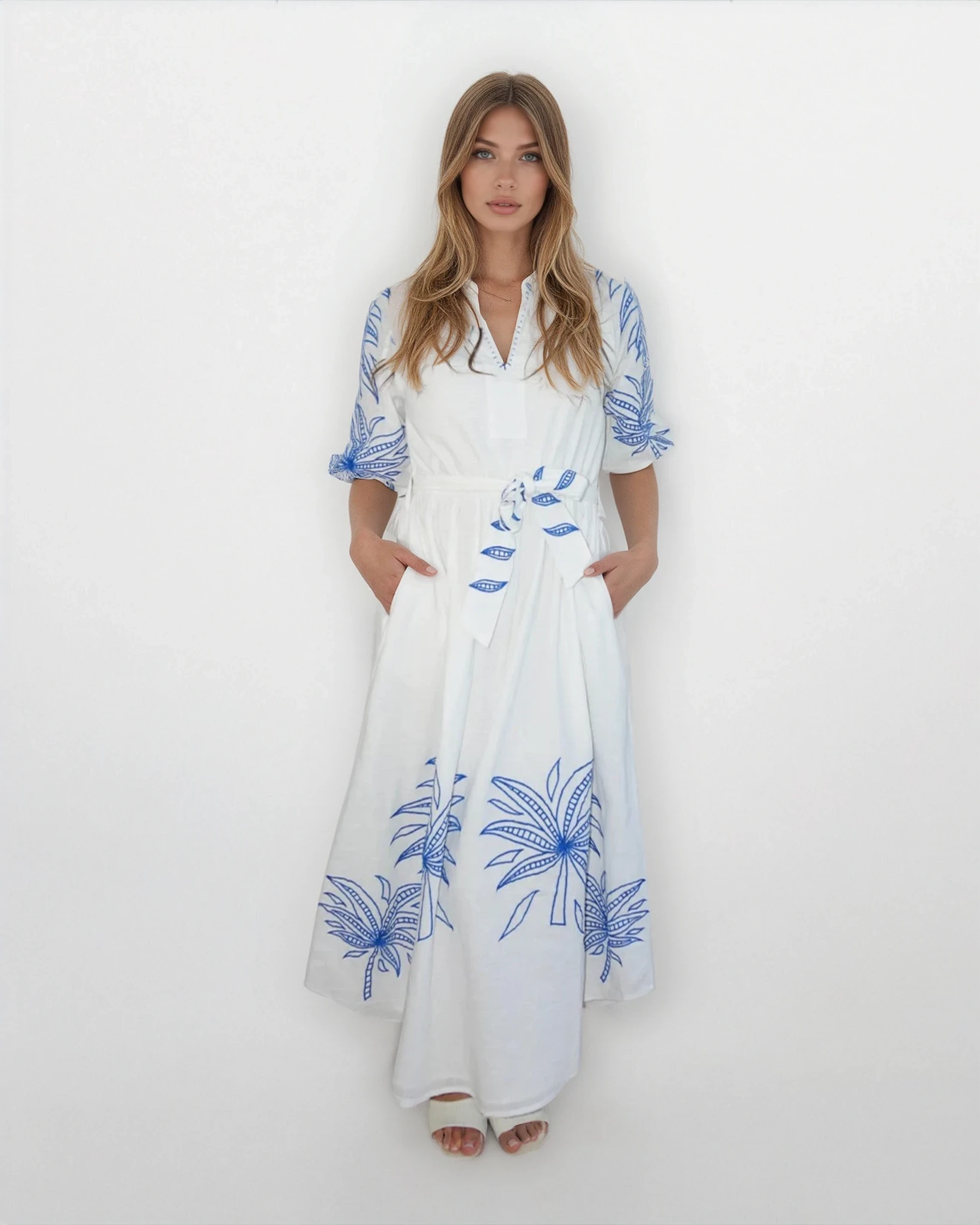 Frankie Dress in Blue Abs Palm