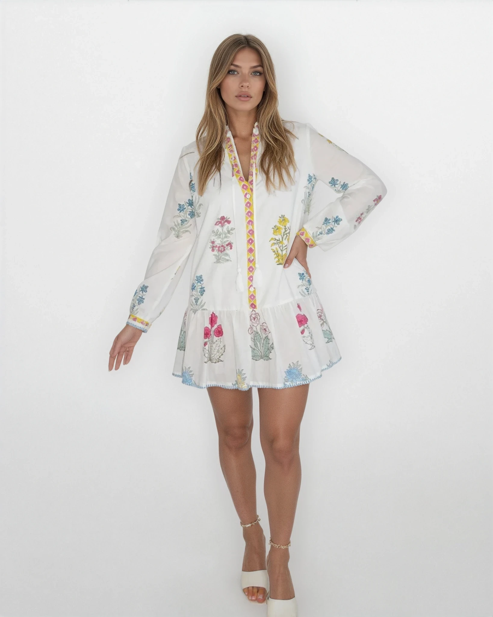 Carrie Dress in Mixed Print Floral