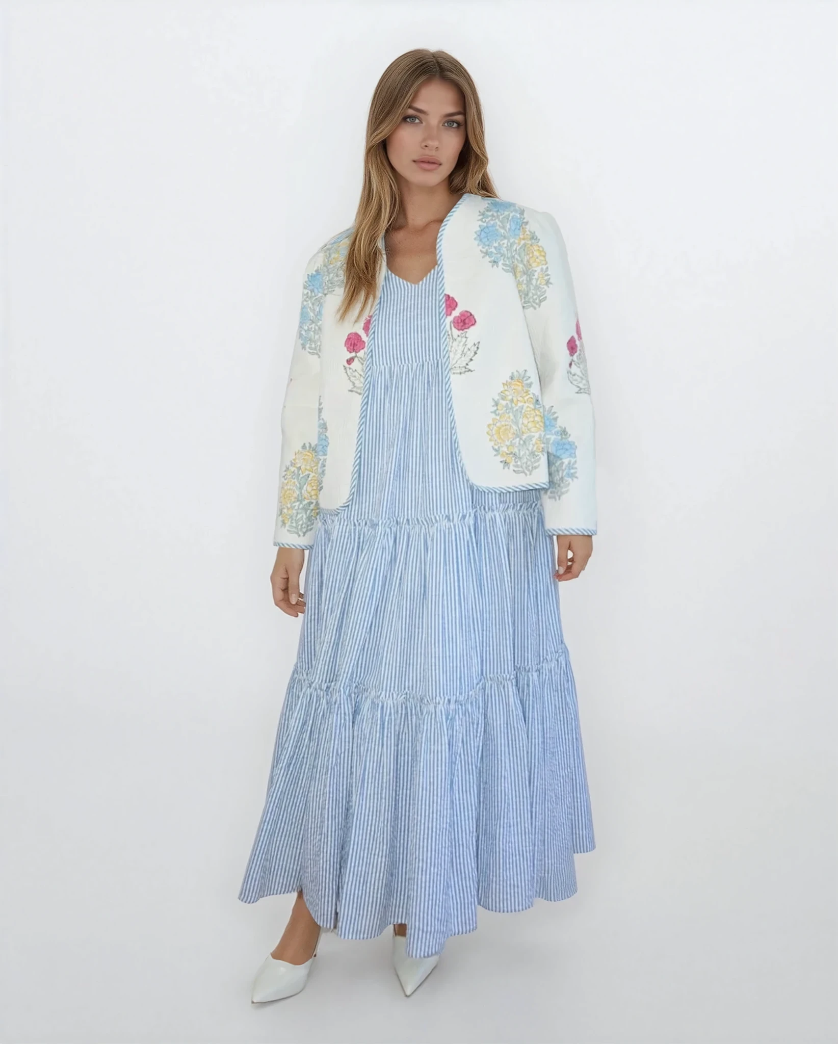 Shylah Quilted Jacket in Mixed Print Floral