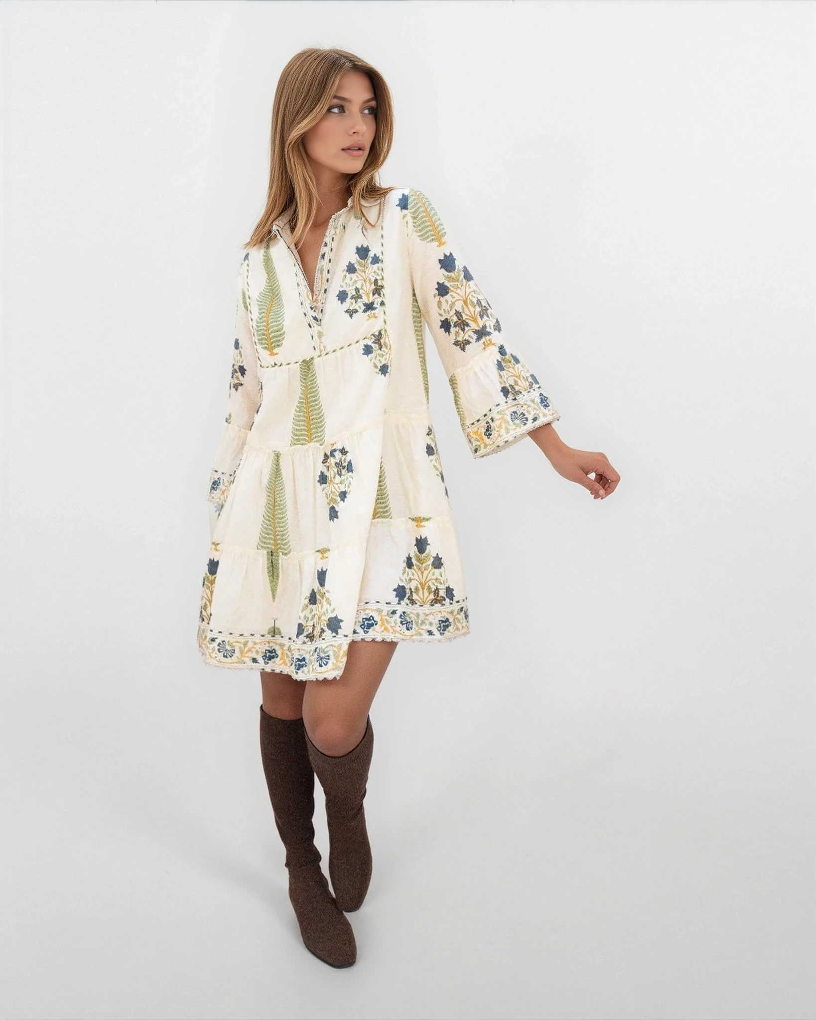 Dylan Mini Dress in Navy Victorian