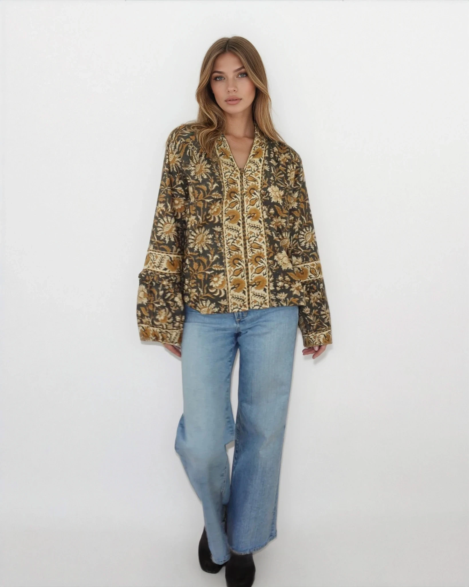 Riley Top in Black Jacobean