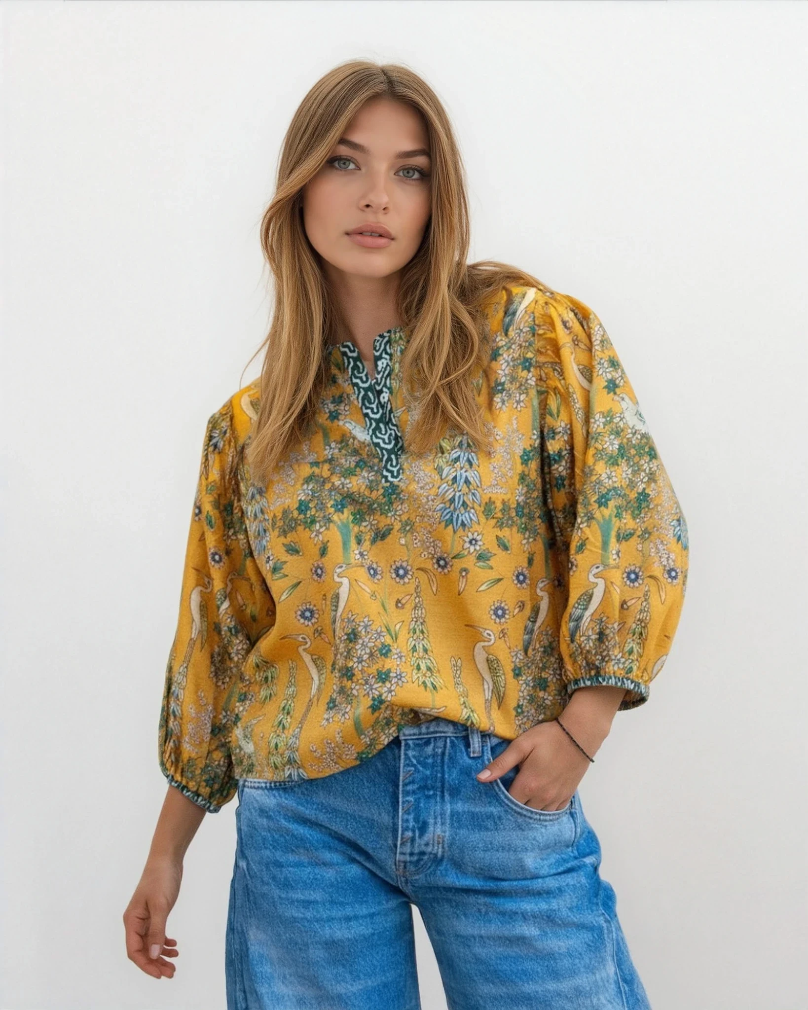 Jolie Top in Saffron Heron
