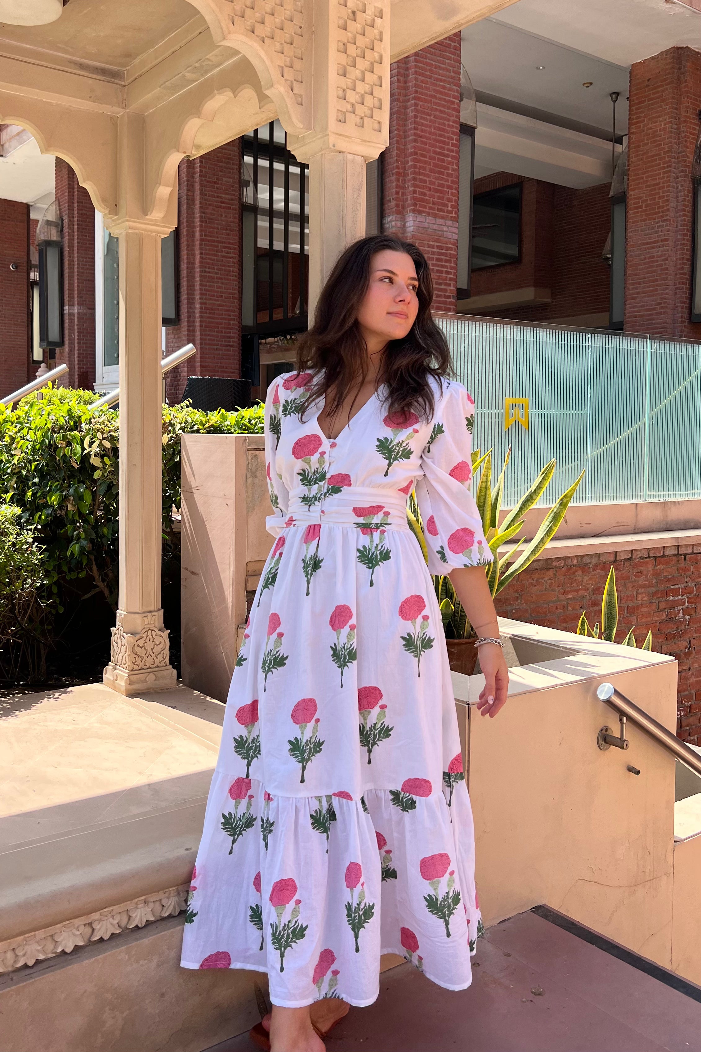 Eloise Midi Dress - Pink Floral