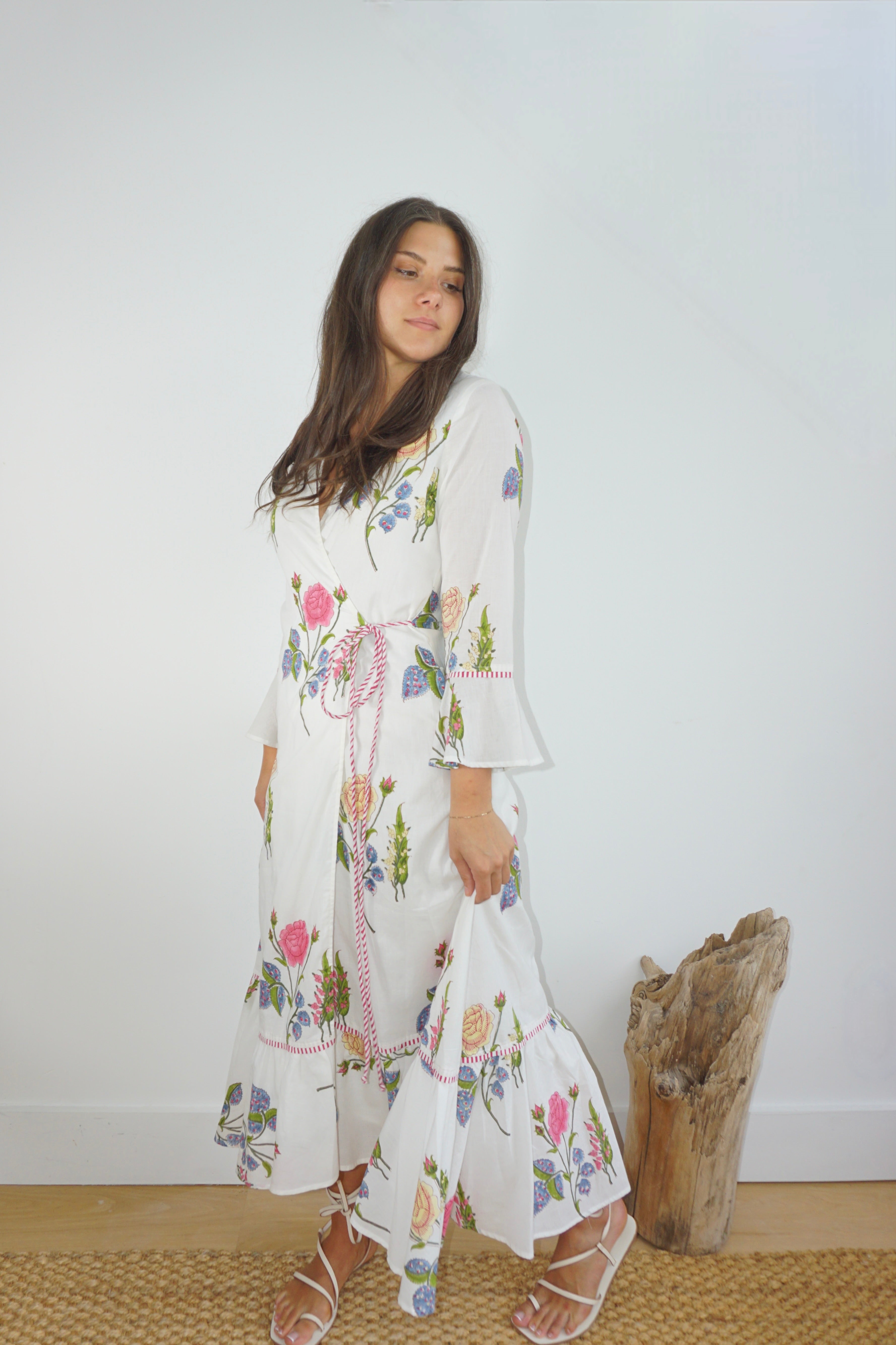 Rhode Wrap Dress in Multi Rosette