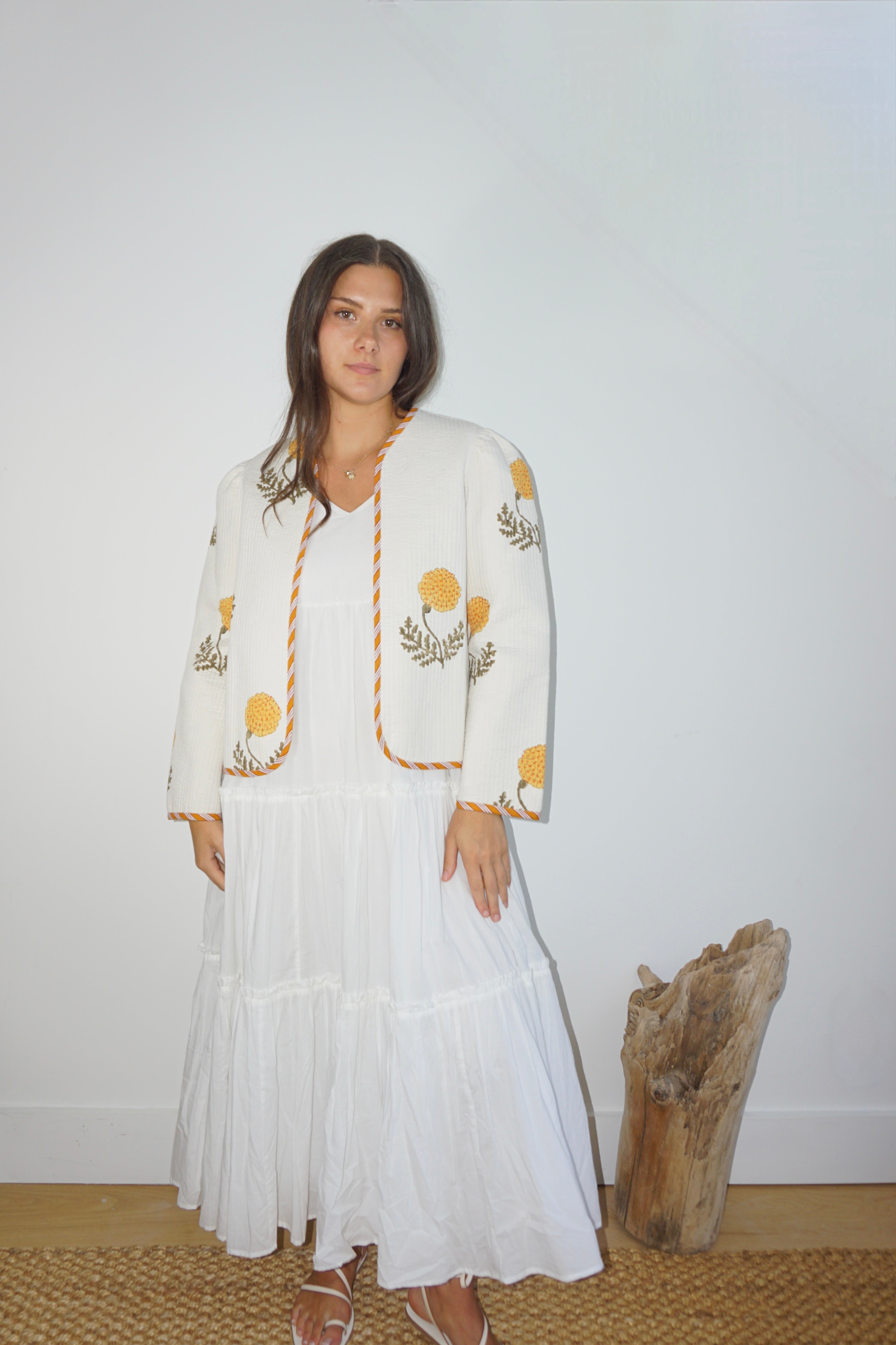 Shylah Quilted Jacket in Marigold