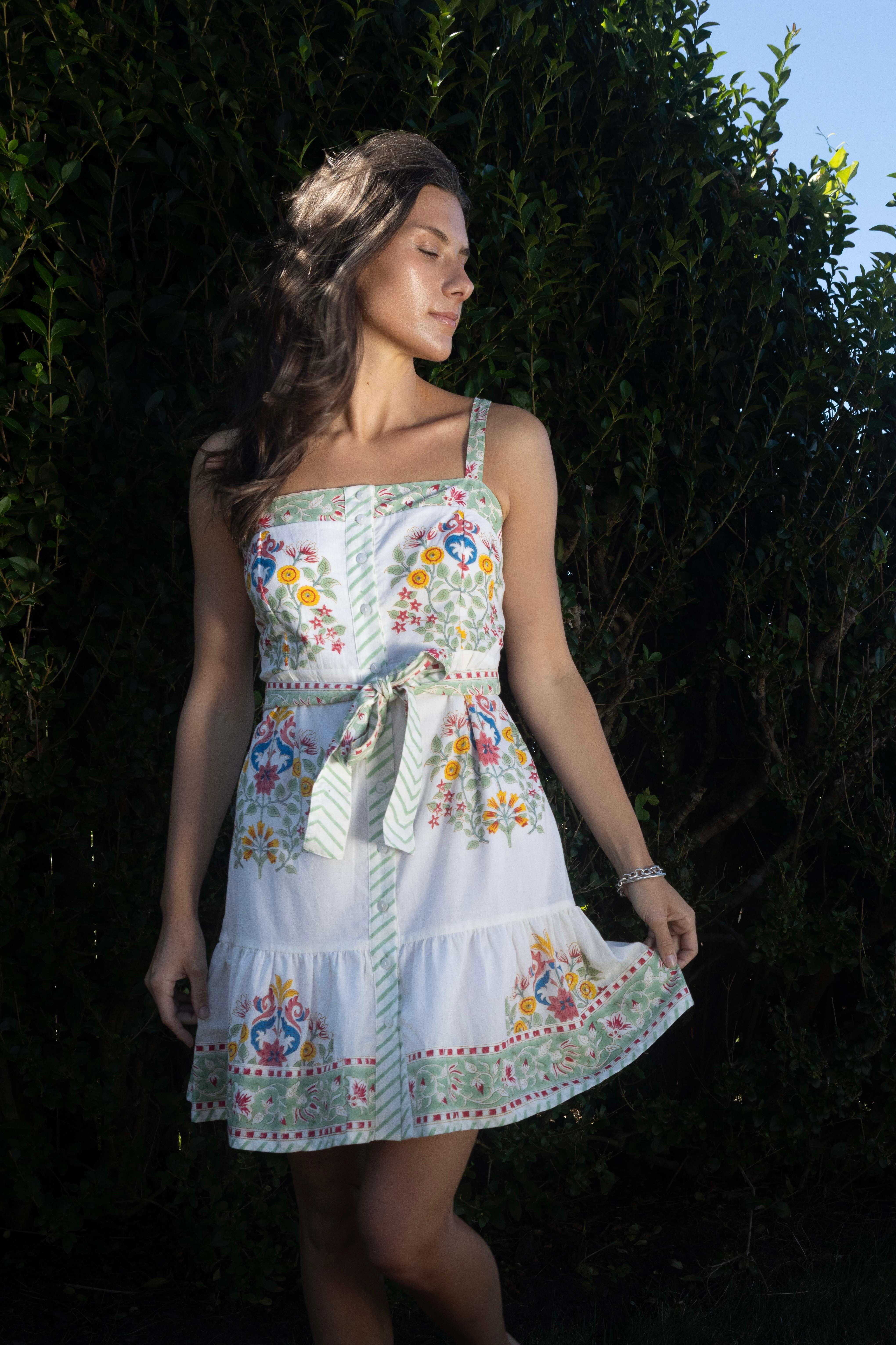 Collette Dress in Dune Garden