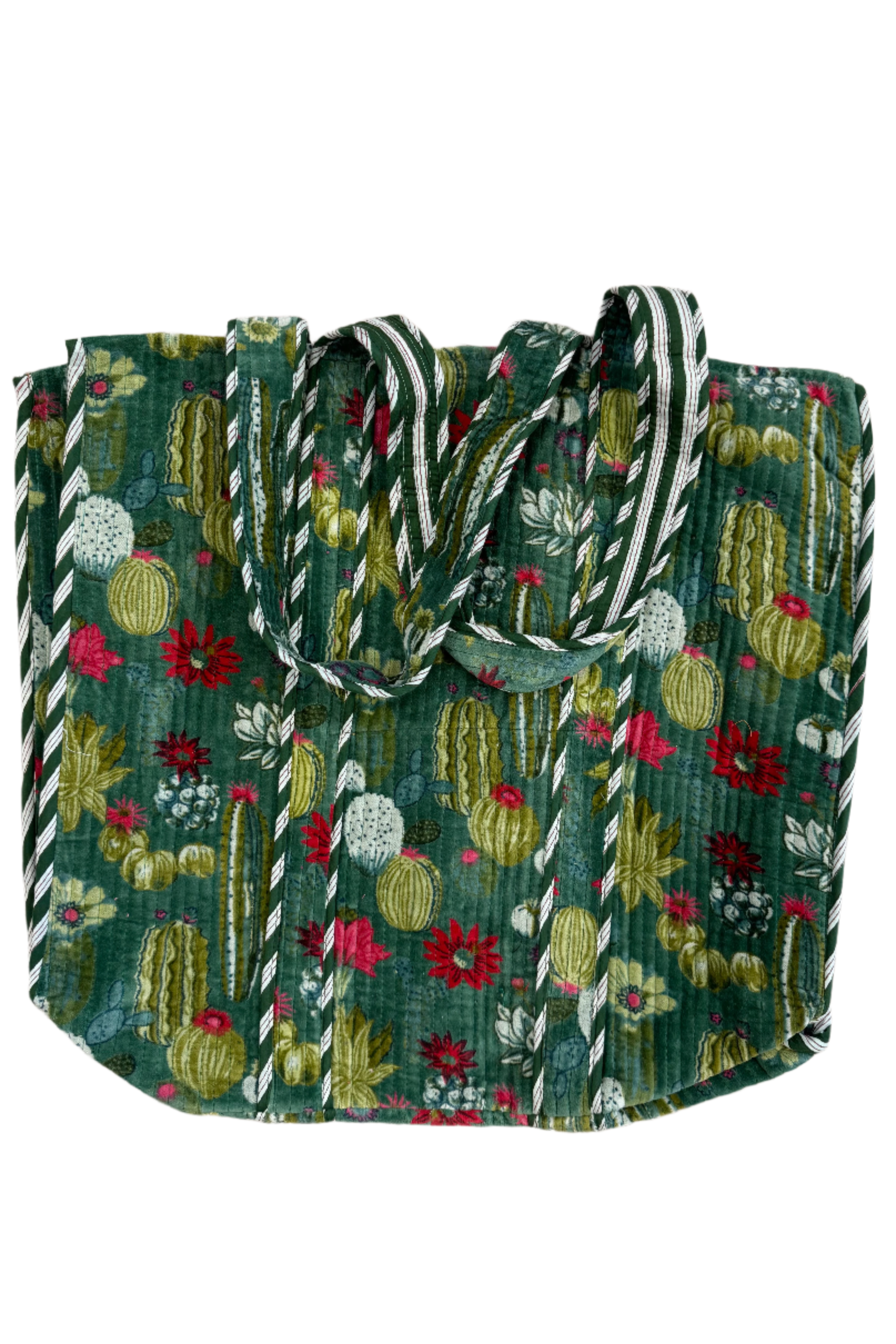 XL Velvet Tote in Cacti - Kelly Green