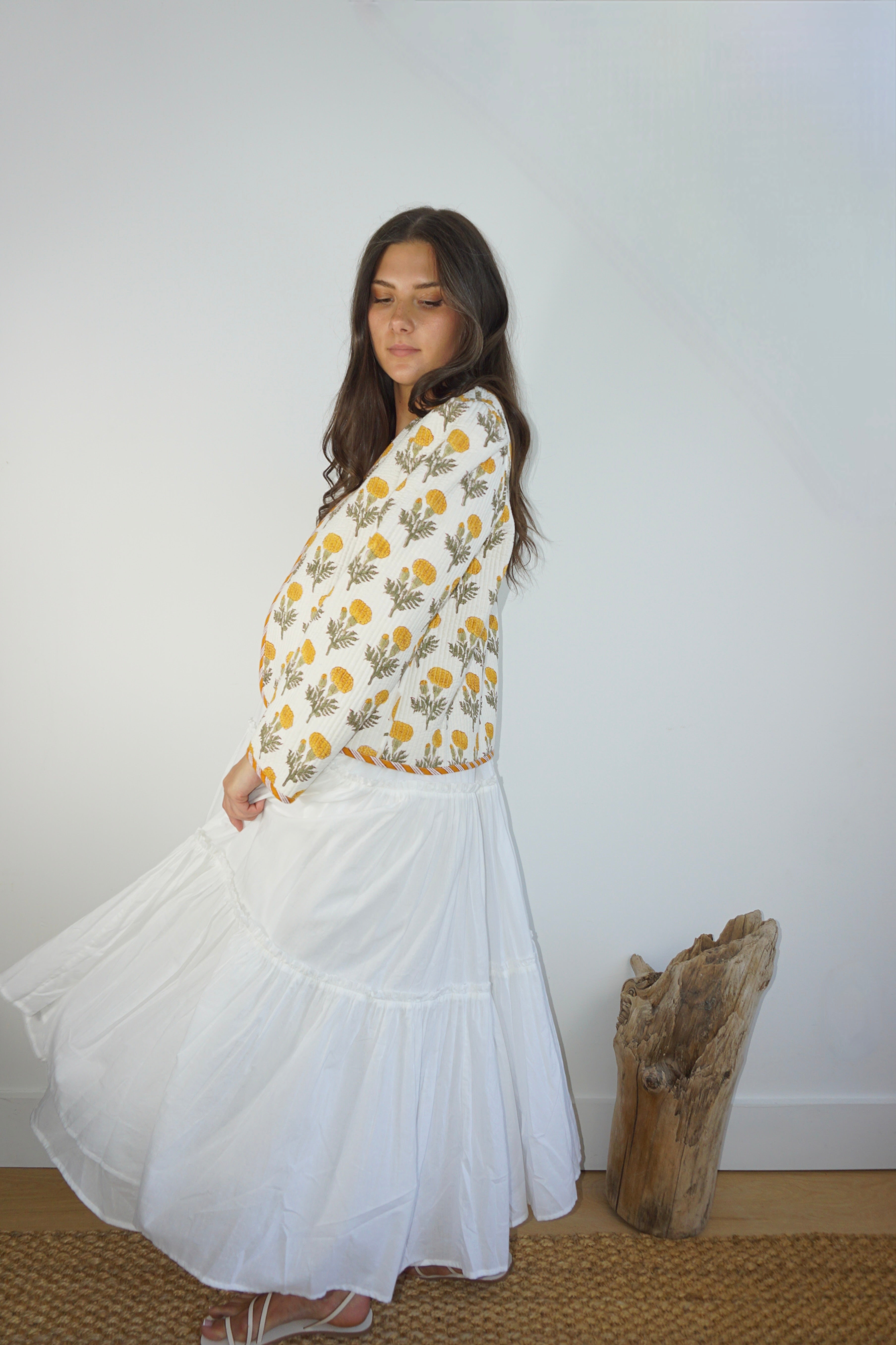 Shylah Quilted Jacket in Marigold