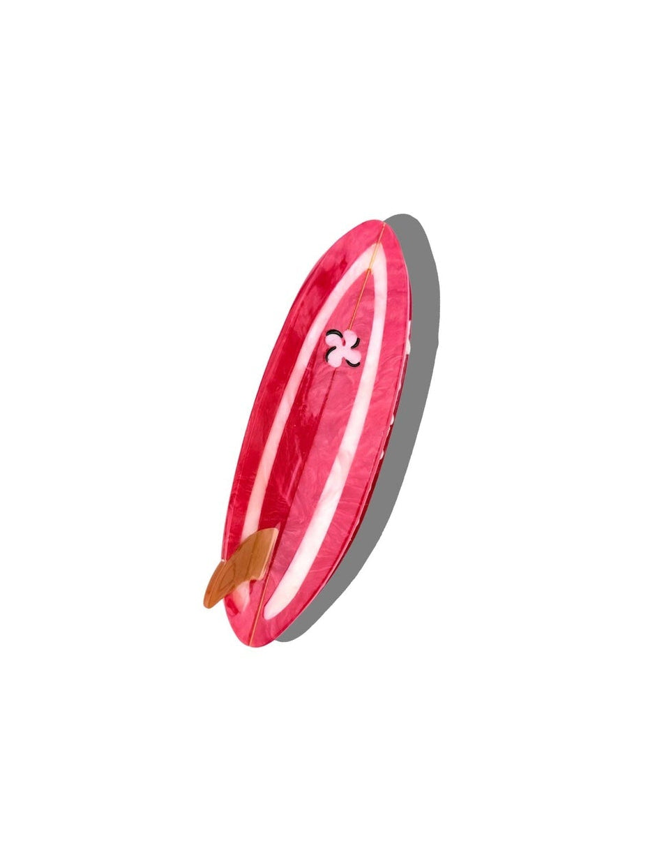 Hand Painted Surf Boards Claw Hair Clip - Red
