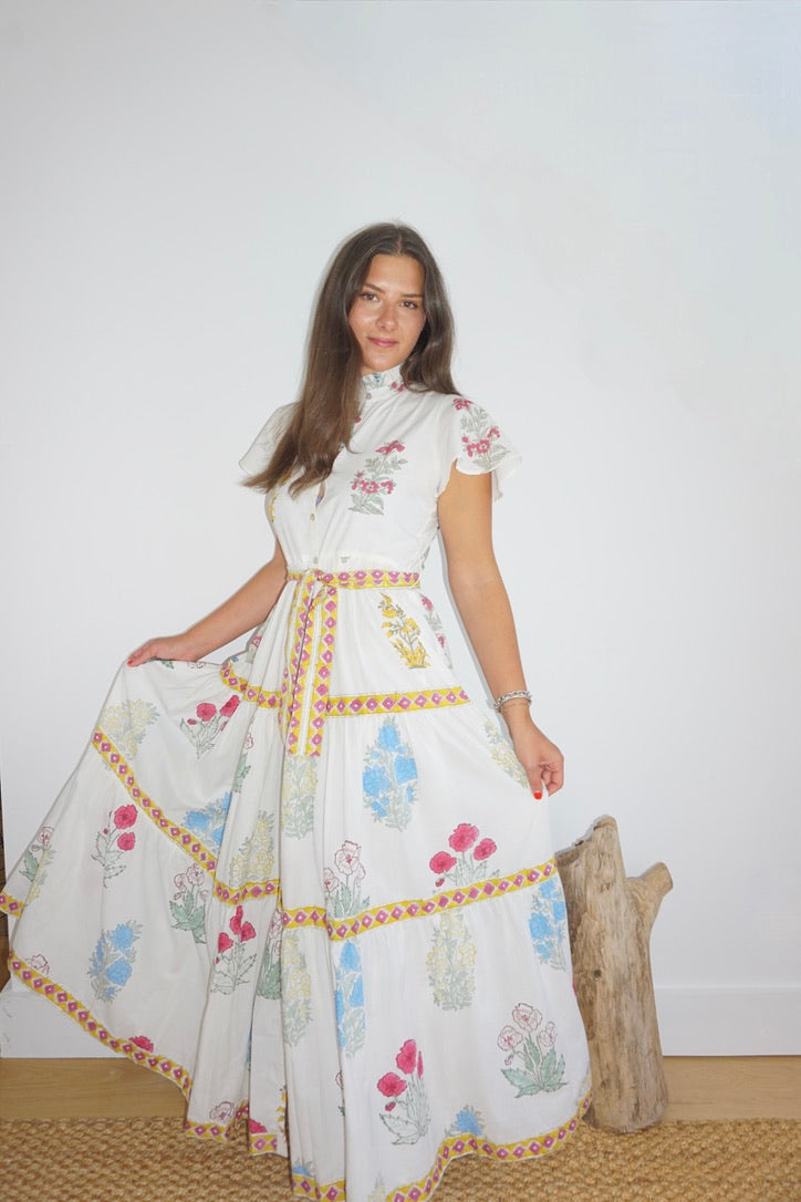 Valerie Tier Dress in Mixed Print Floral
