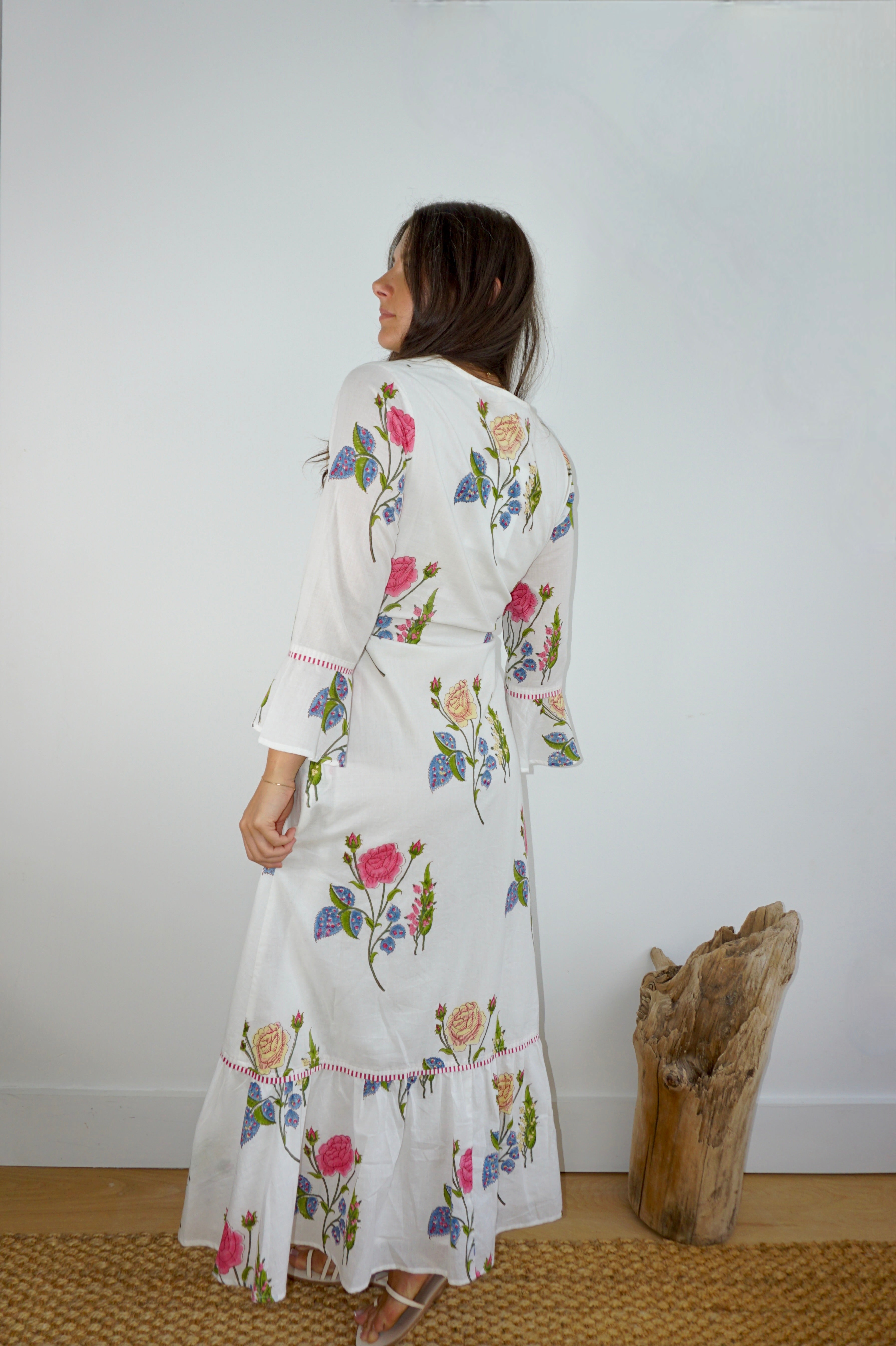 Rhode Wrap Dress in Multi Rosette