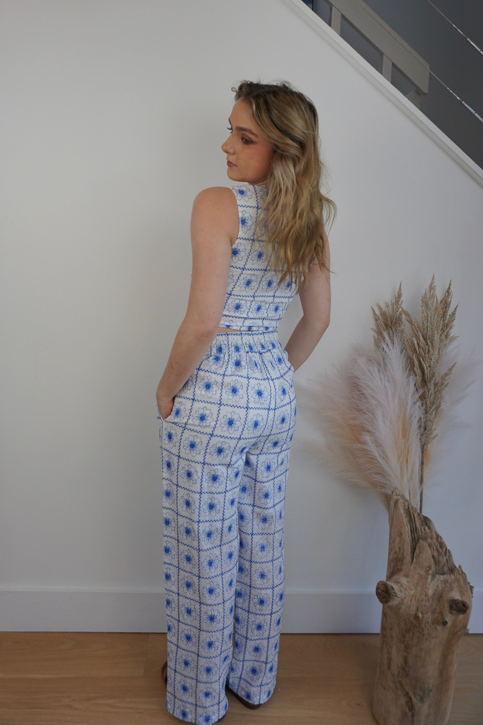 Anne Top - Blue Embroidery