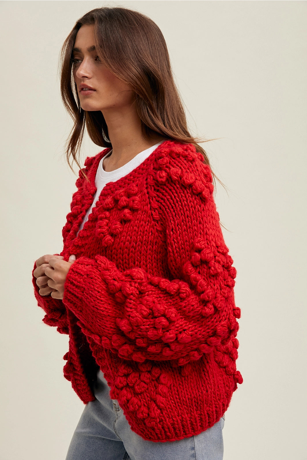 Wishlist Apparel Pom Heart Cardigan