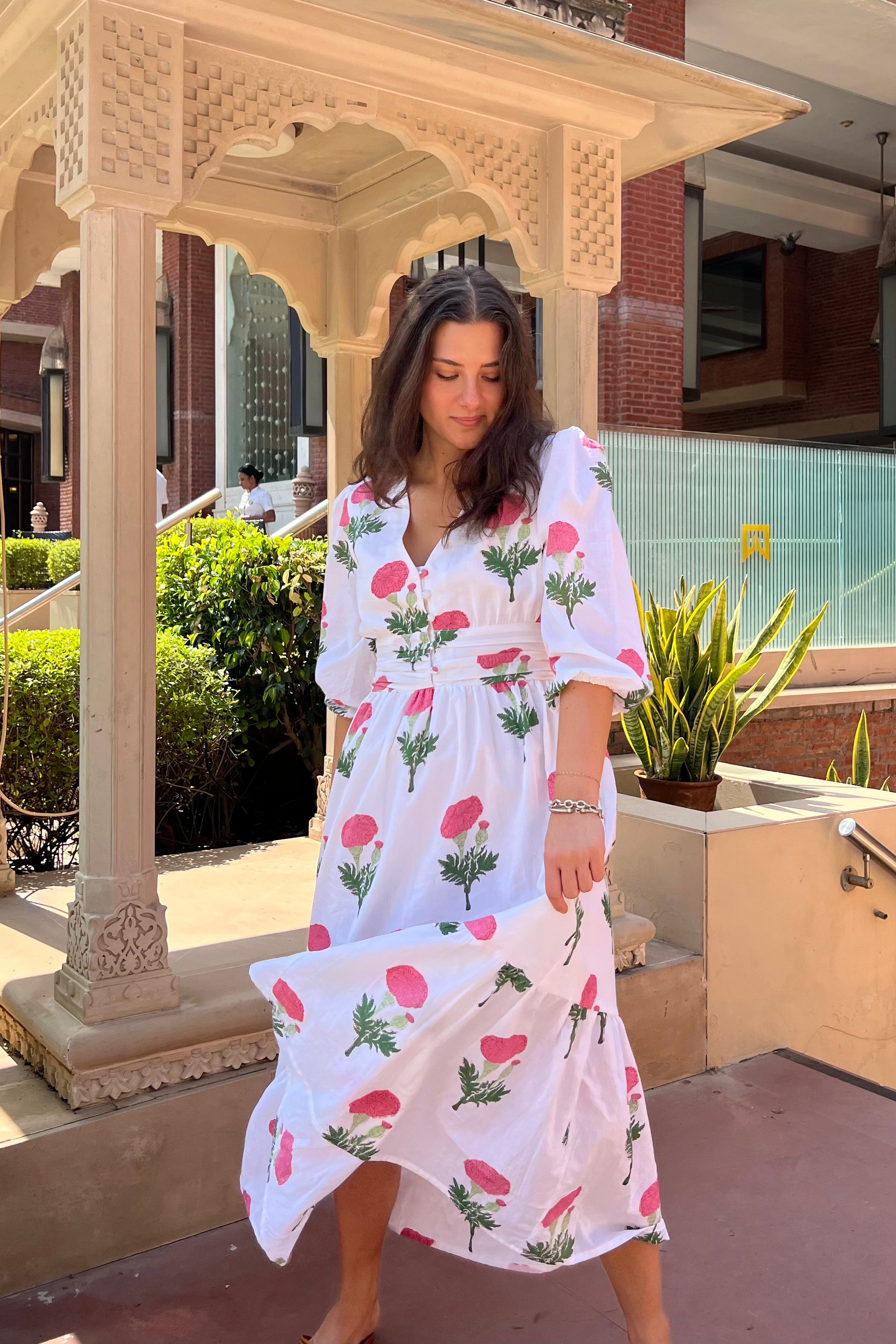 Eloise Midi Dress - Pink Floral