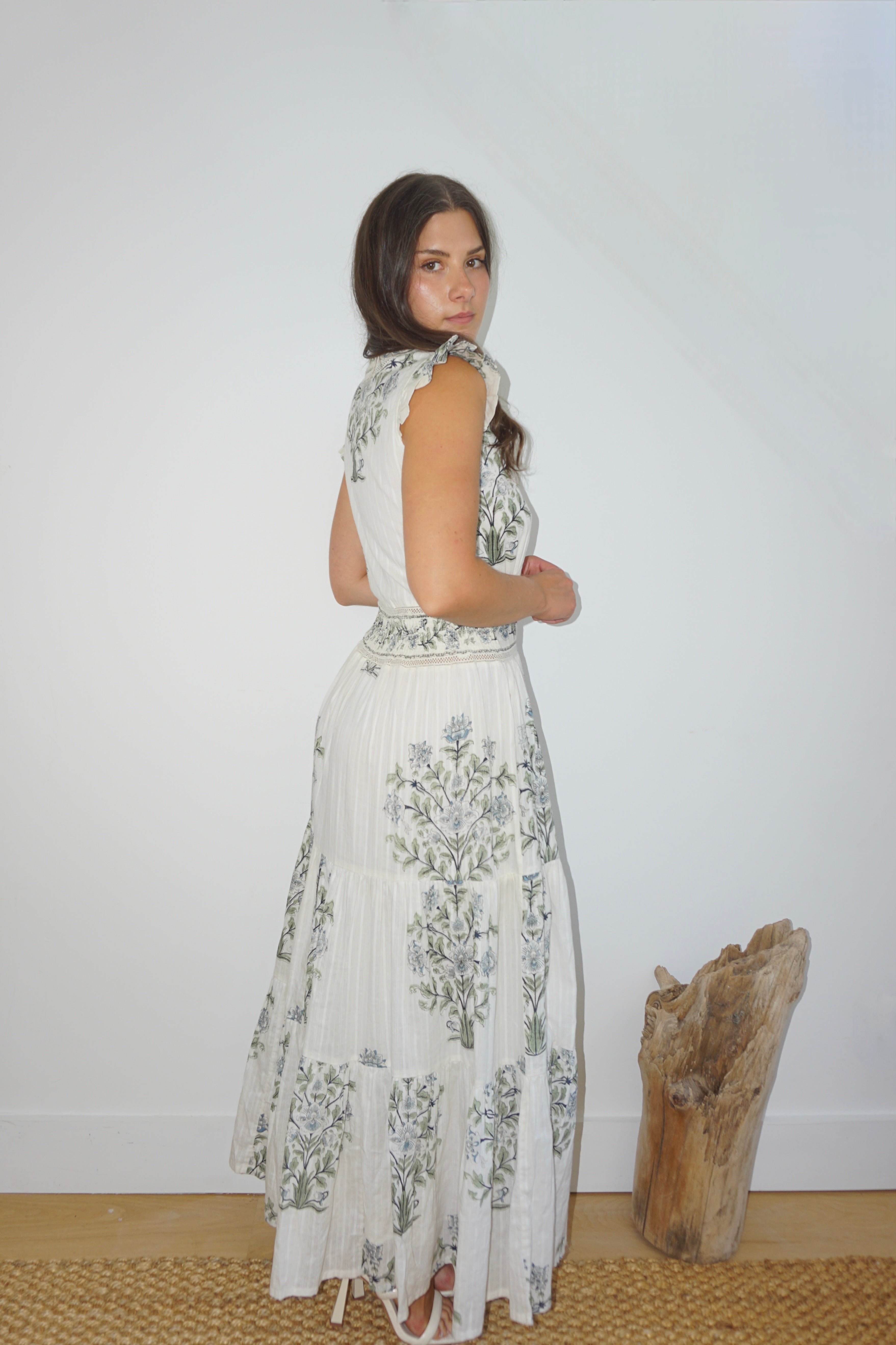 Percy Maxi Dress in Vert Victorian
