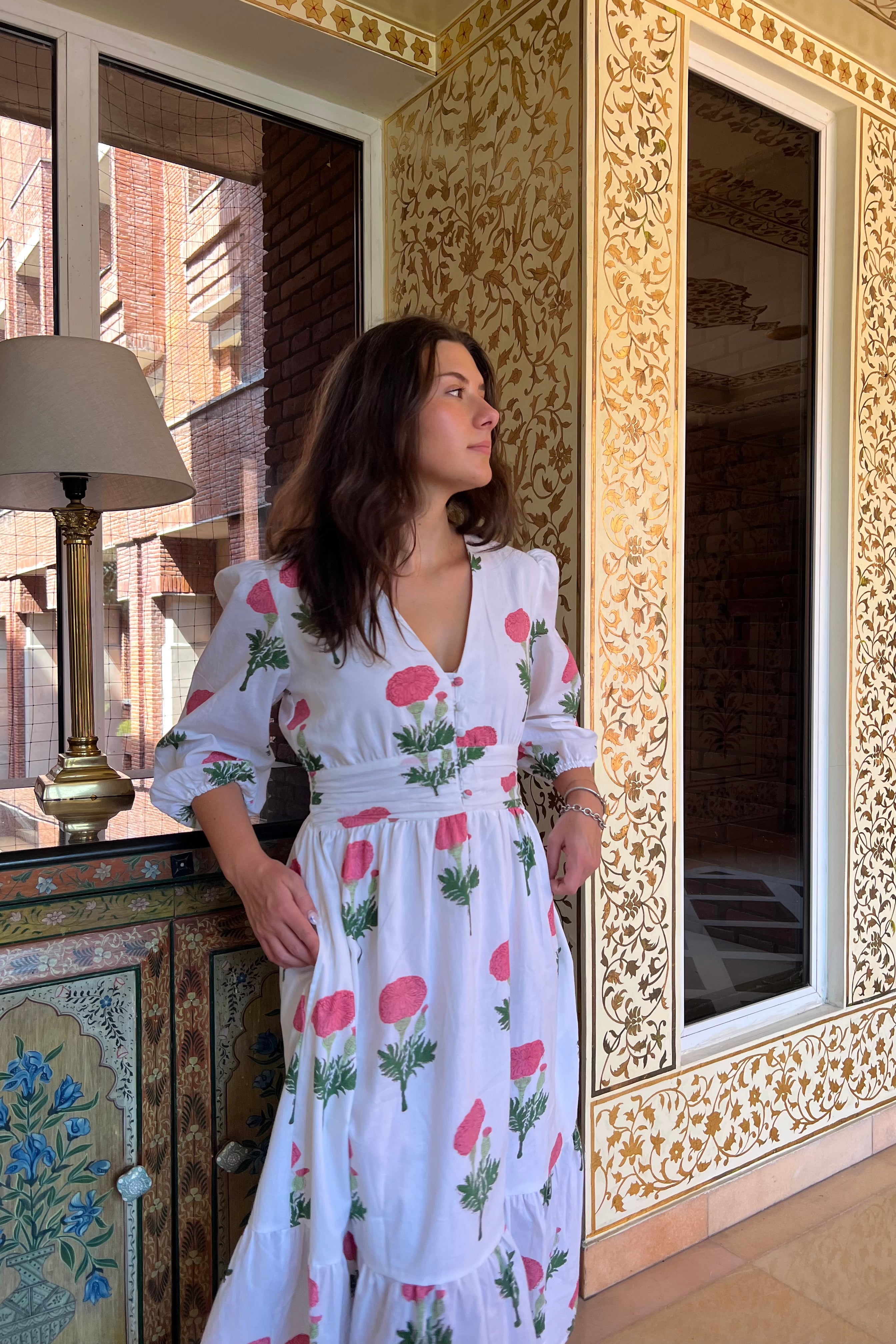 Eloise Midi Dress - Pink Floral