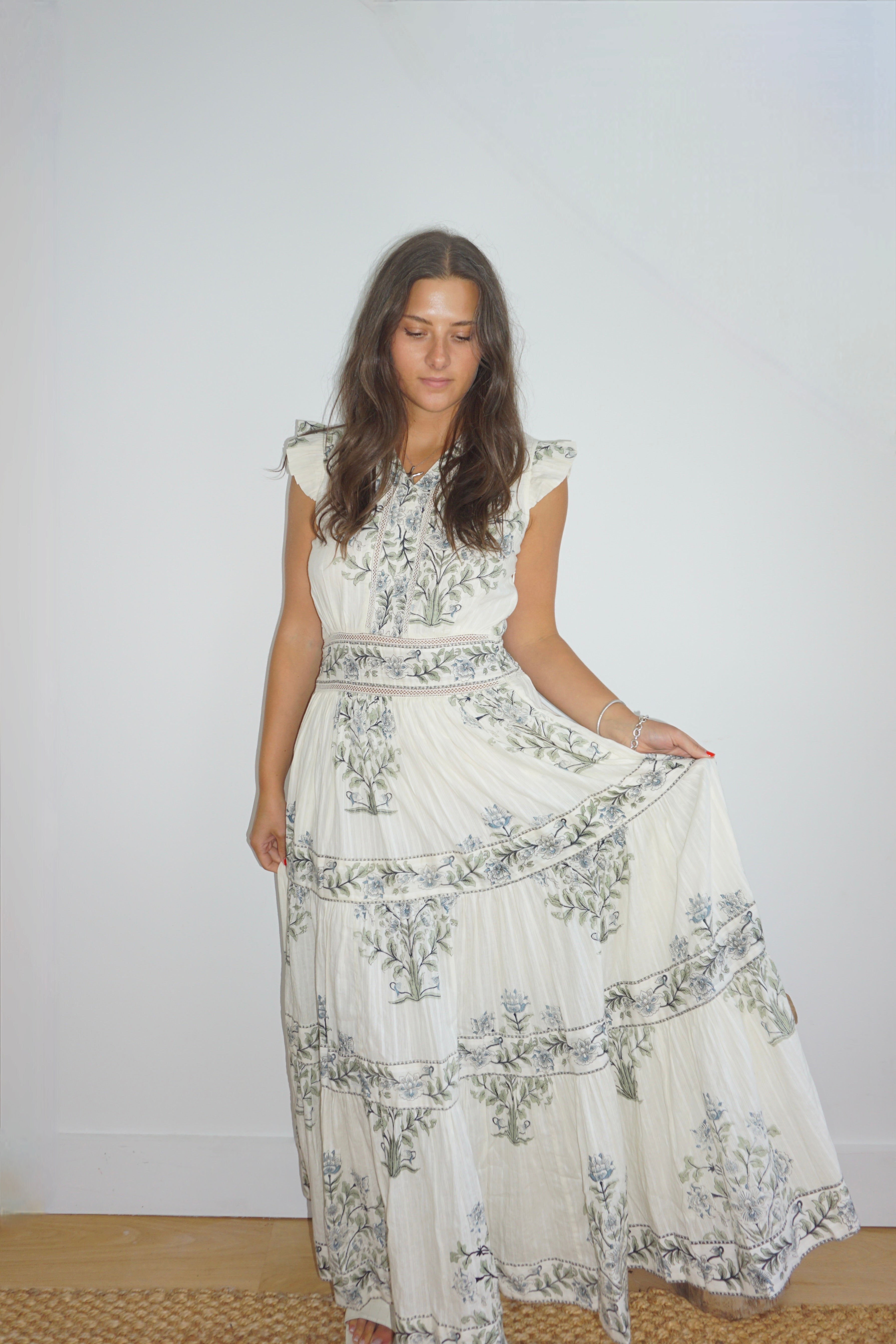 Percy Maxi Dress in Vert Victorian