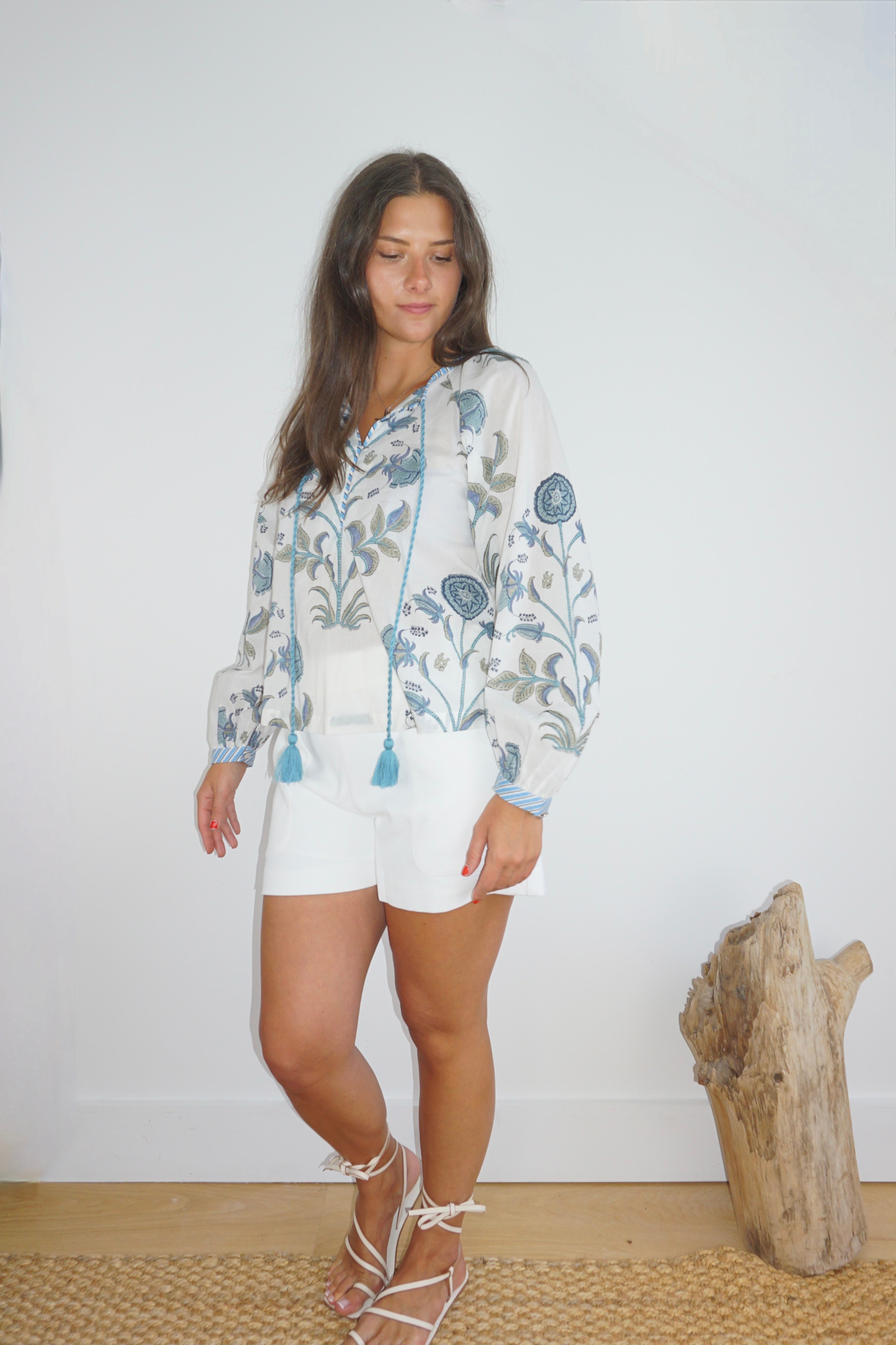 Chara Blouse in BLUE VINE