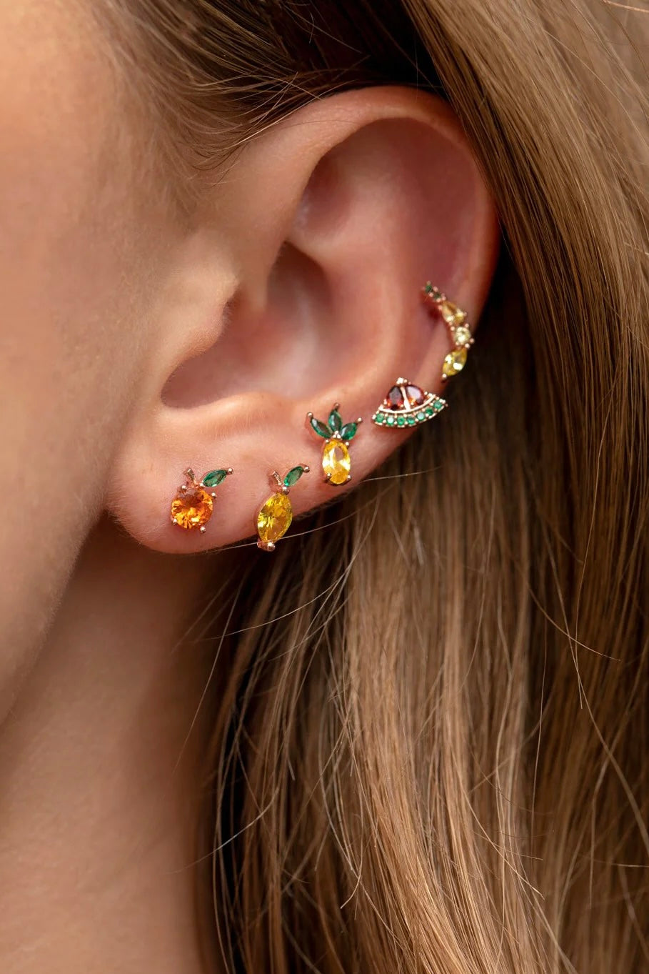 Girls Crew Orange Juice Studs