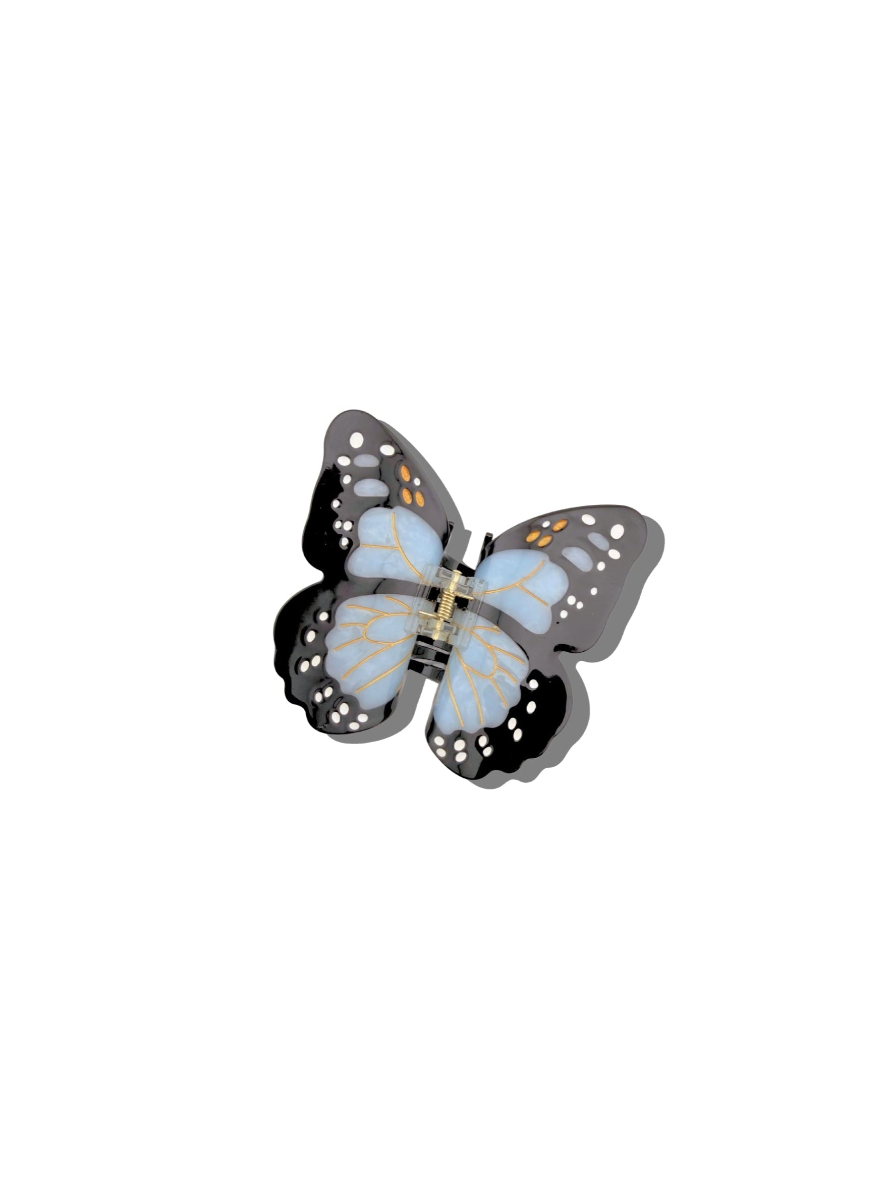 Hand Painted Mini Boho Monarch Claw Hair Clip - Baby Blue
