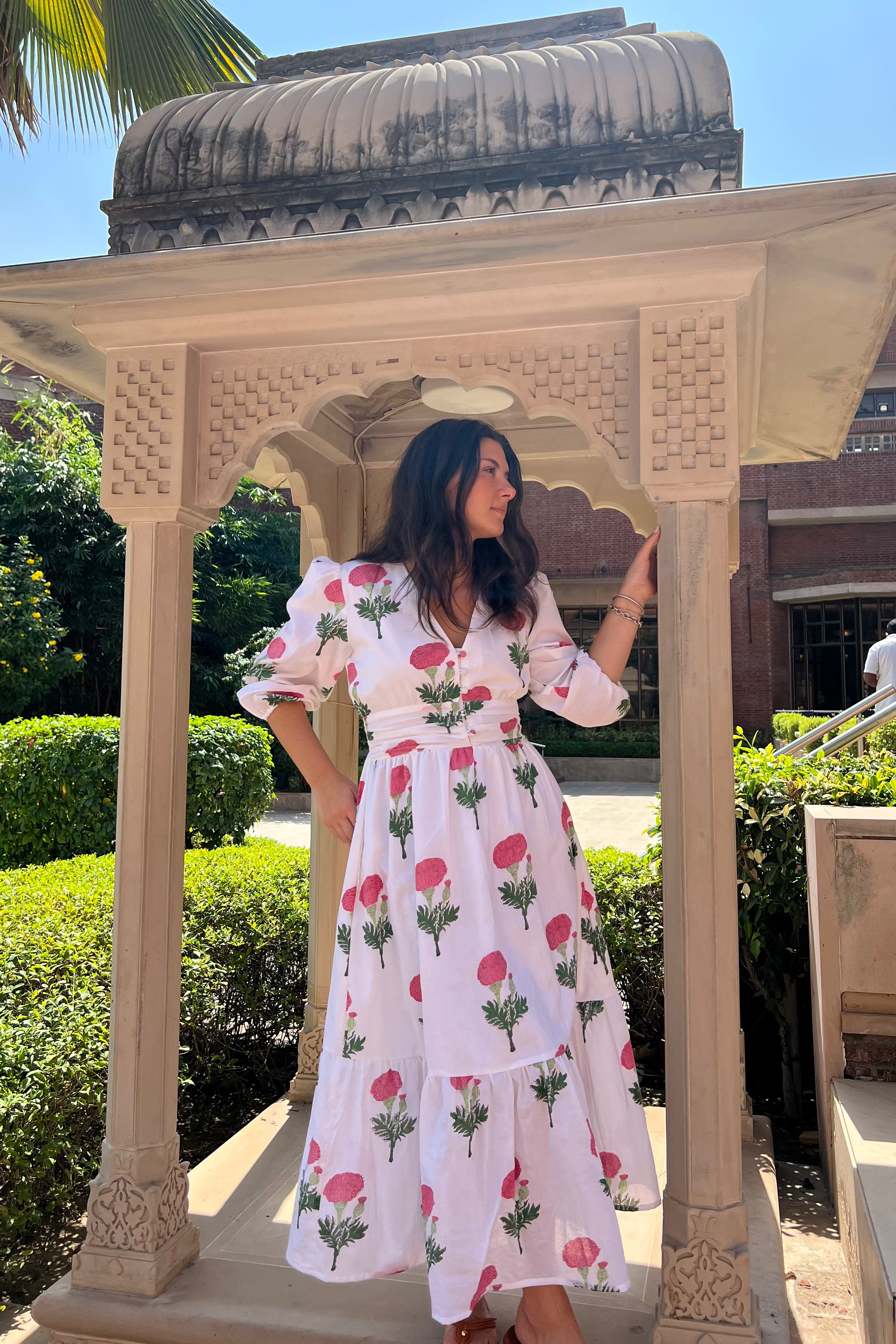 Eloise Midi Dress - Pink Floral