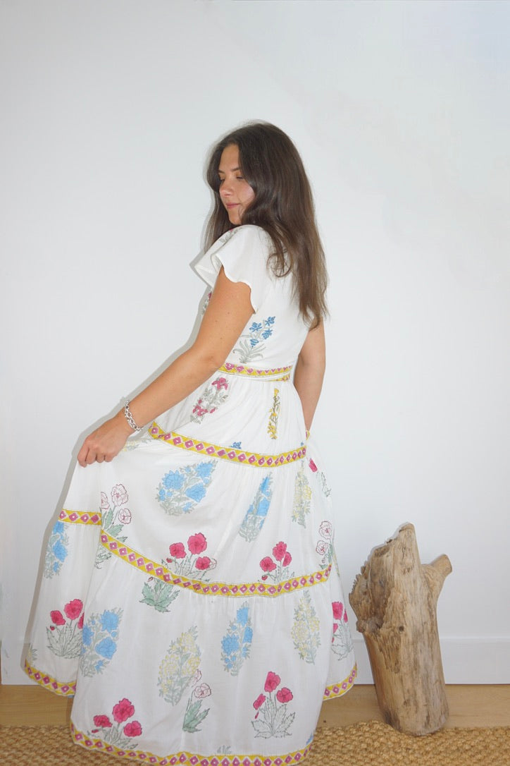 Valerie Tier Dress in Mixed Print Floral