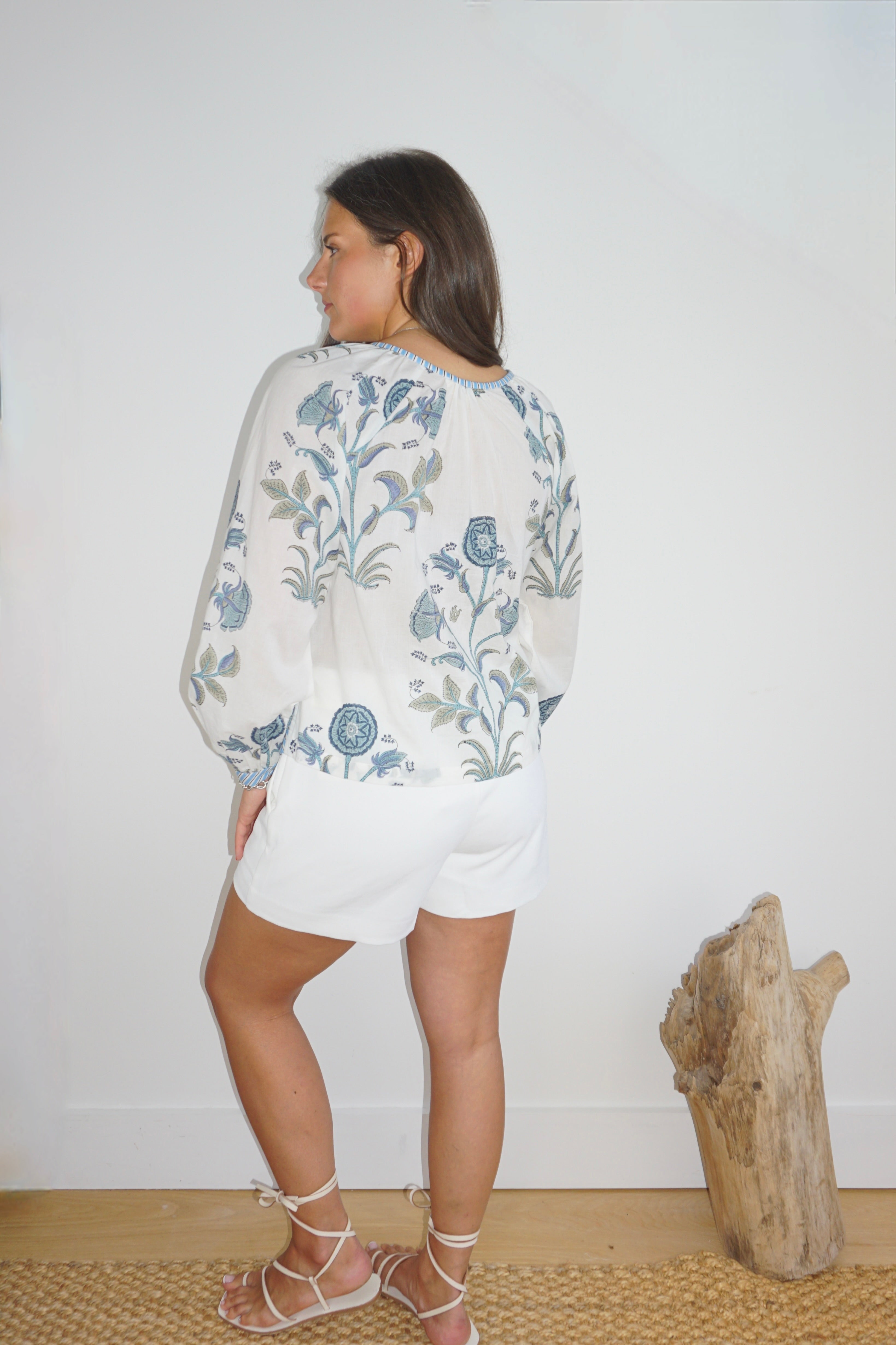 Chara Blouse in BLUE VINE