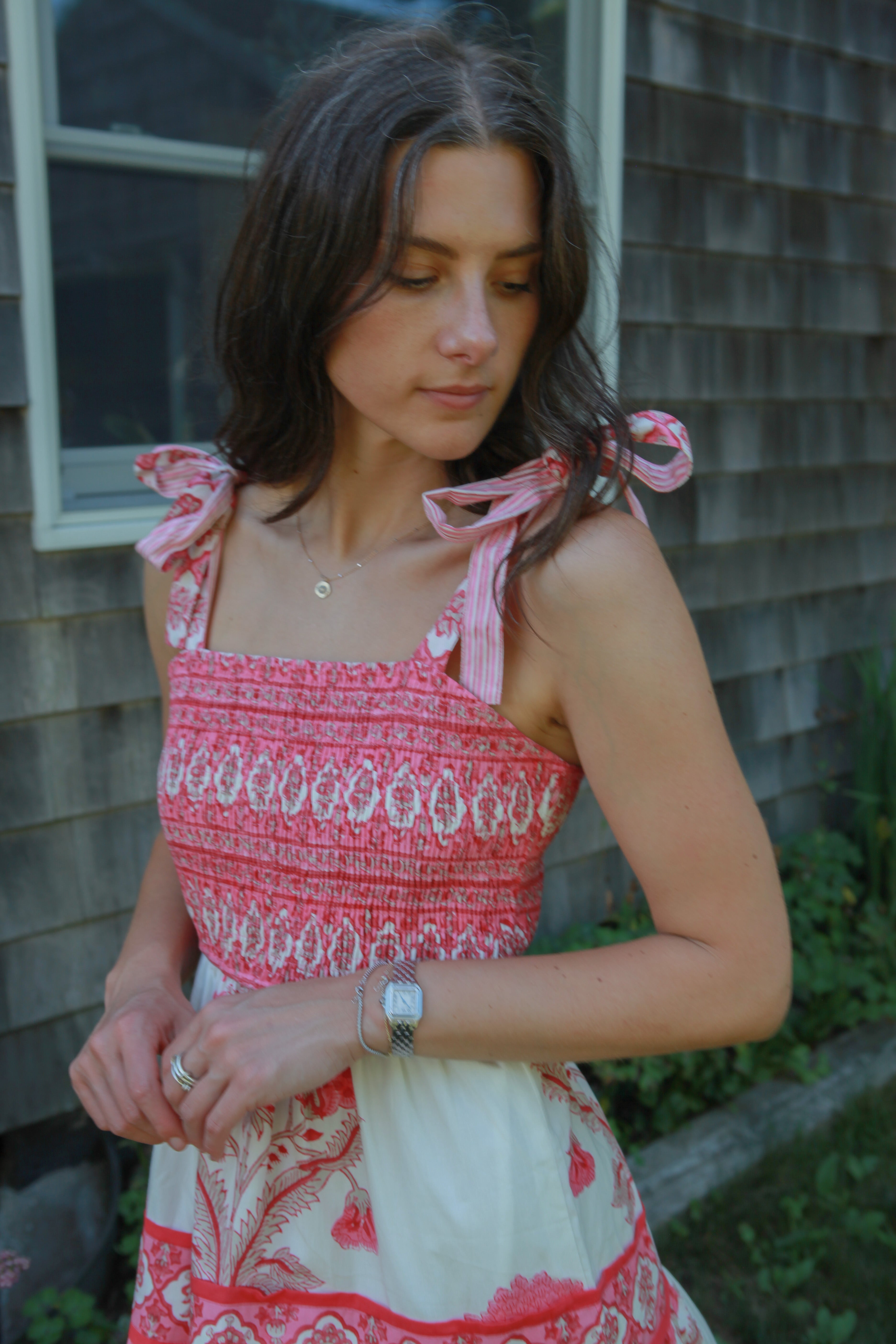 Abigail Dress in Peacock Pink