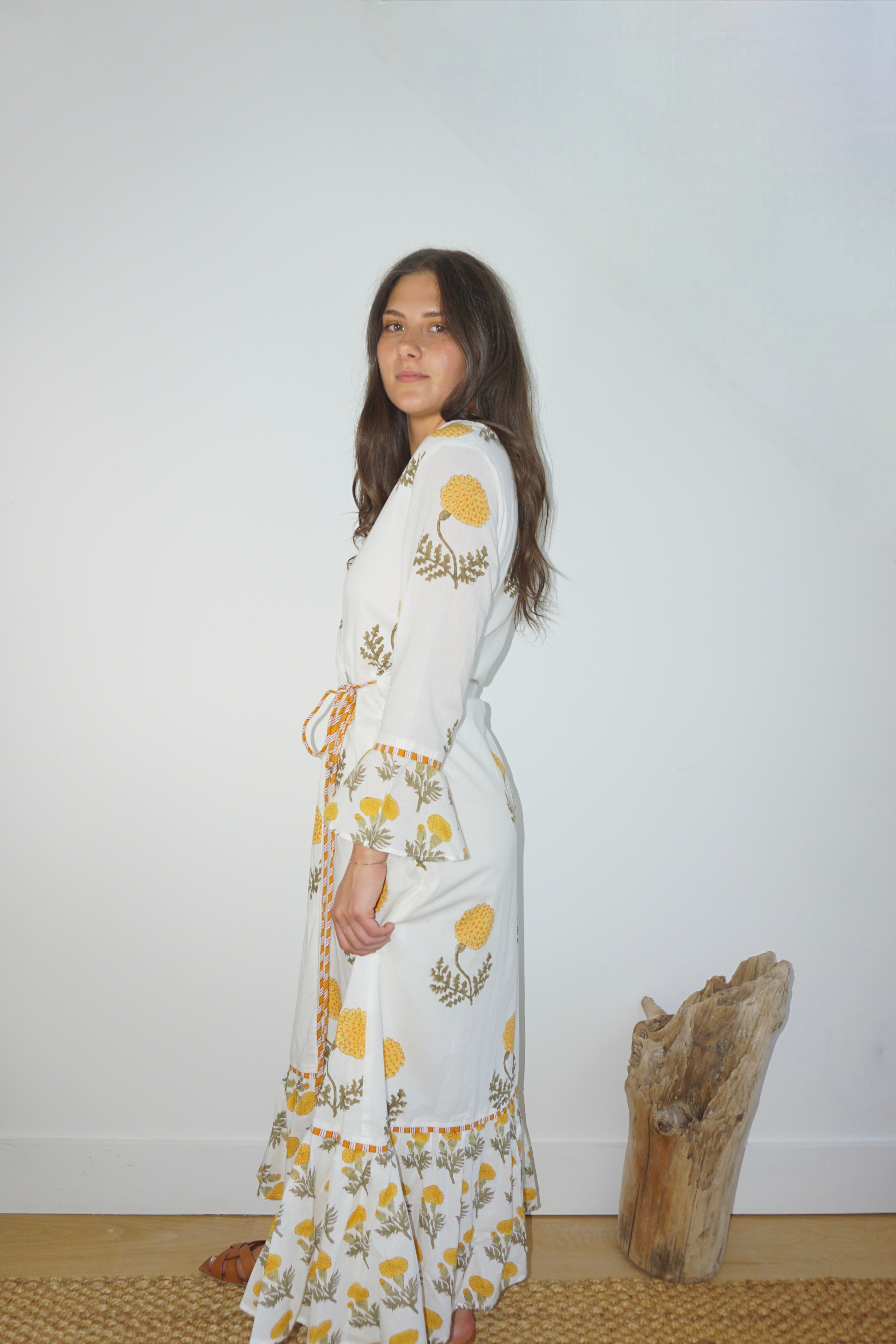Rhode Wrap Dress in Marigold