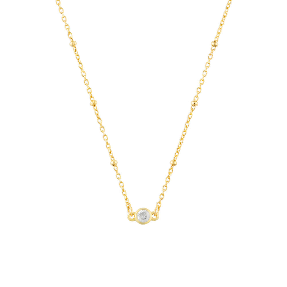 April Birthstone Necklace - Gold