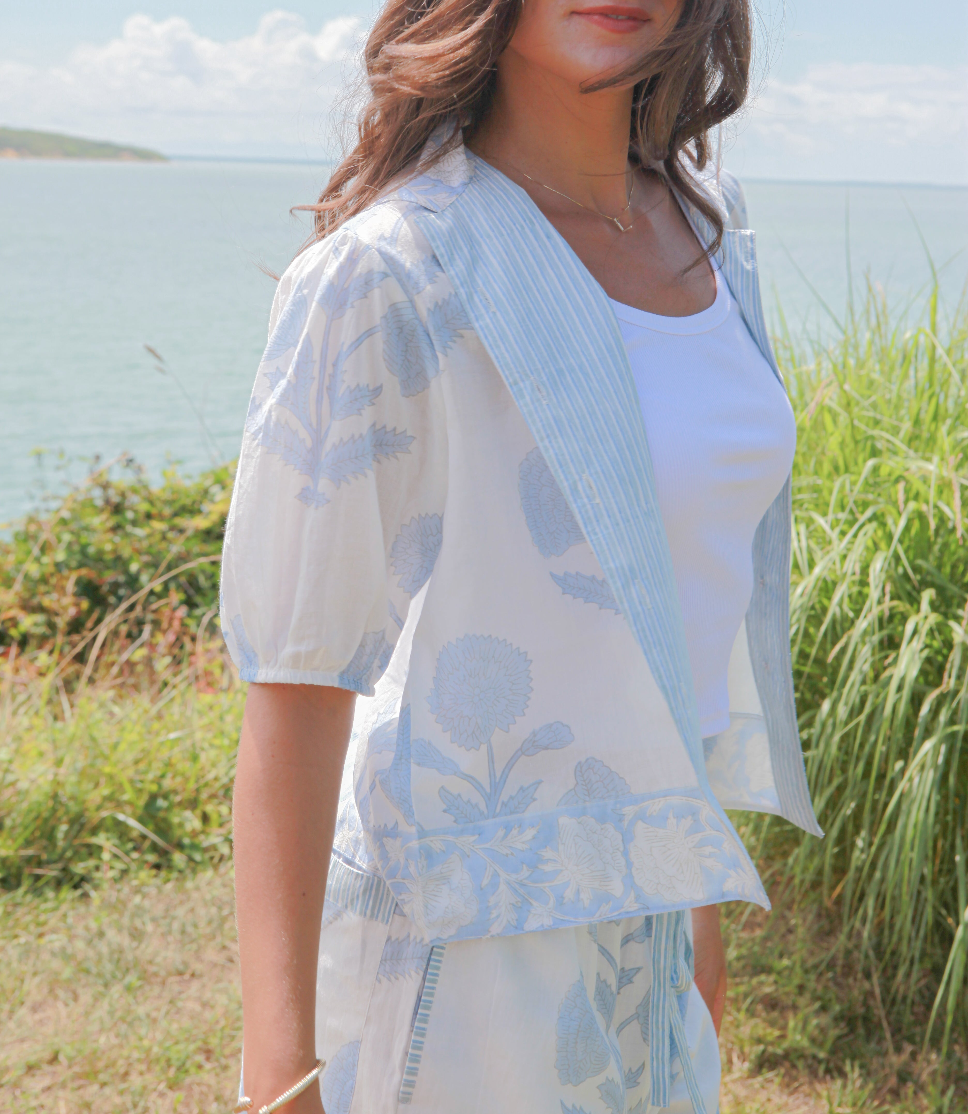 Prachi Top in Buta Blue
