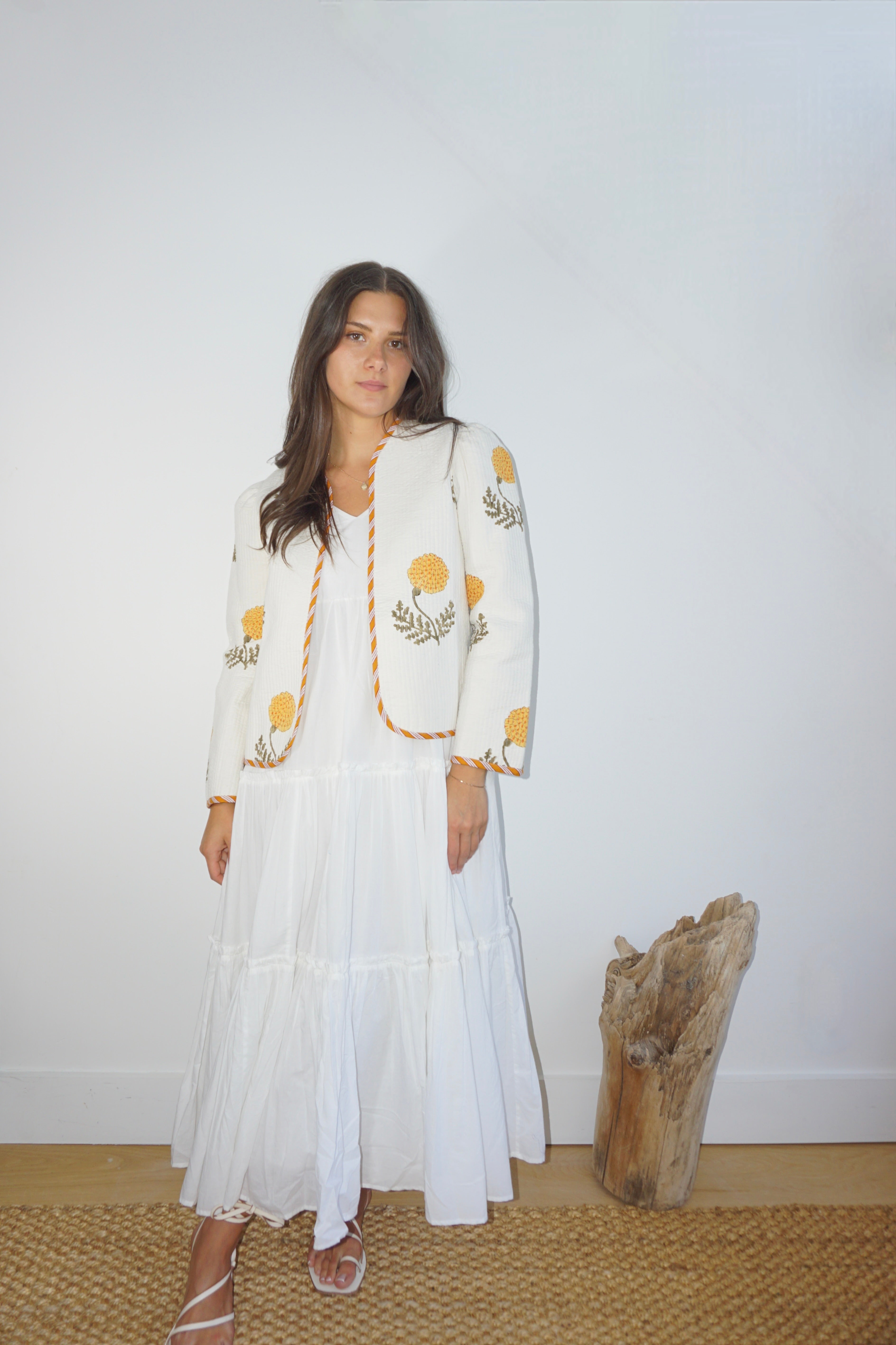 Shylah Quilted Jacket in Marigold