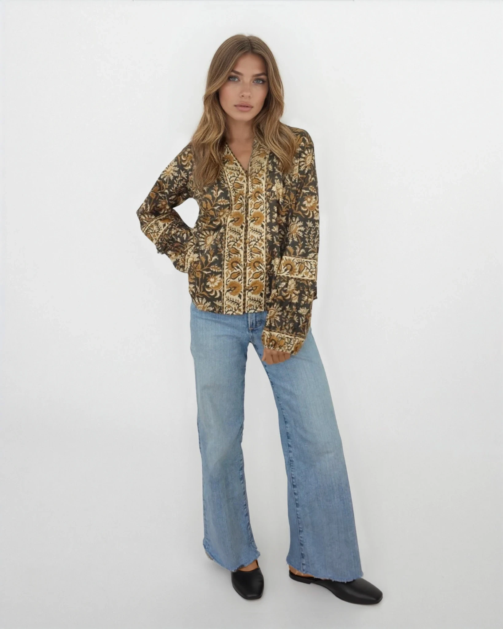 Riley Top in Black Jacobean