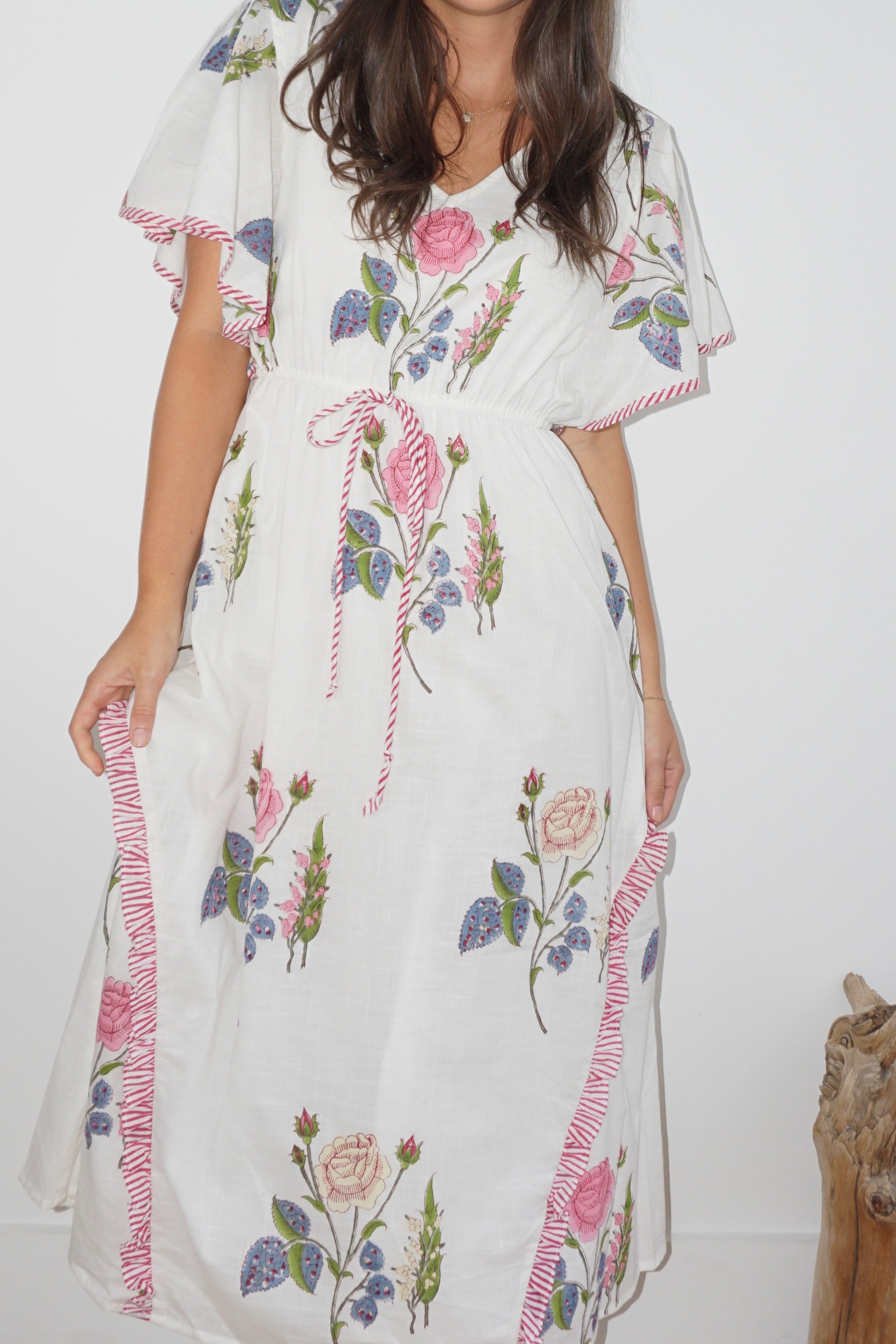 Carter Midi Dress in Multi Rosette