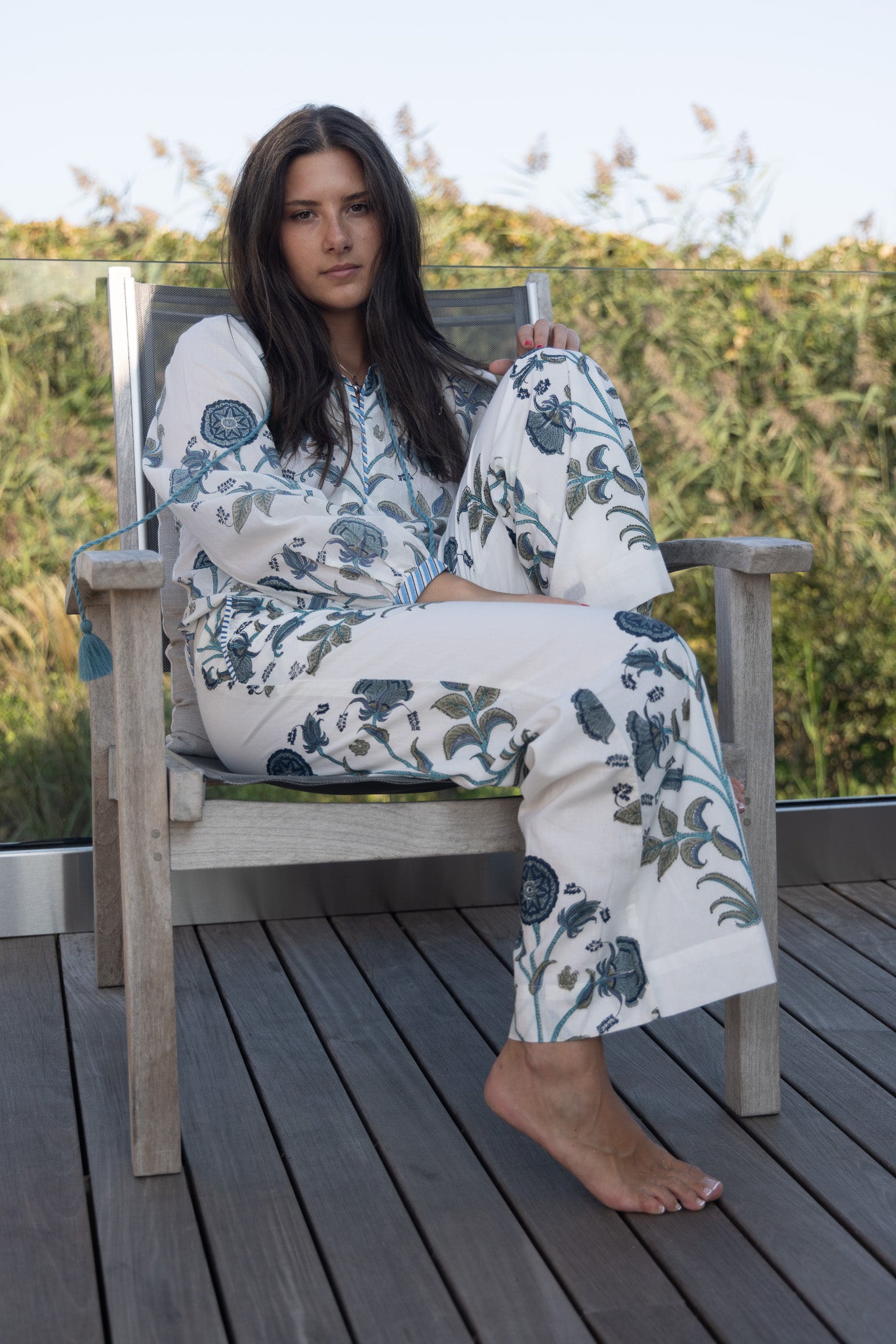 NIBI-MTK Chara Blouse - Blue Vine